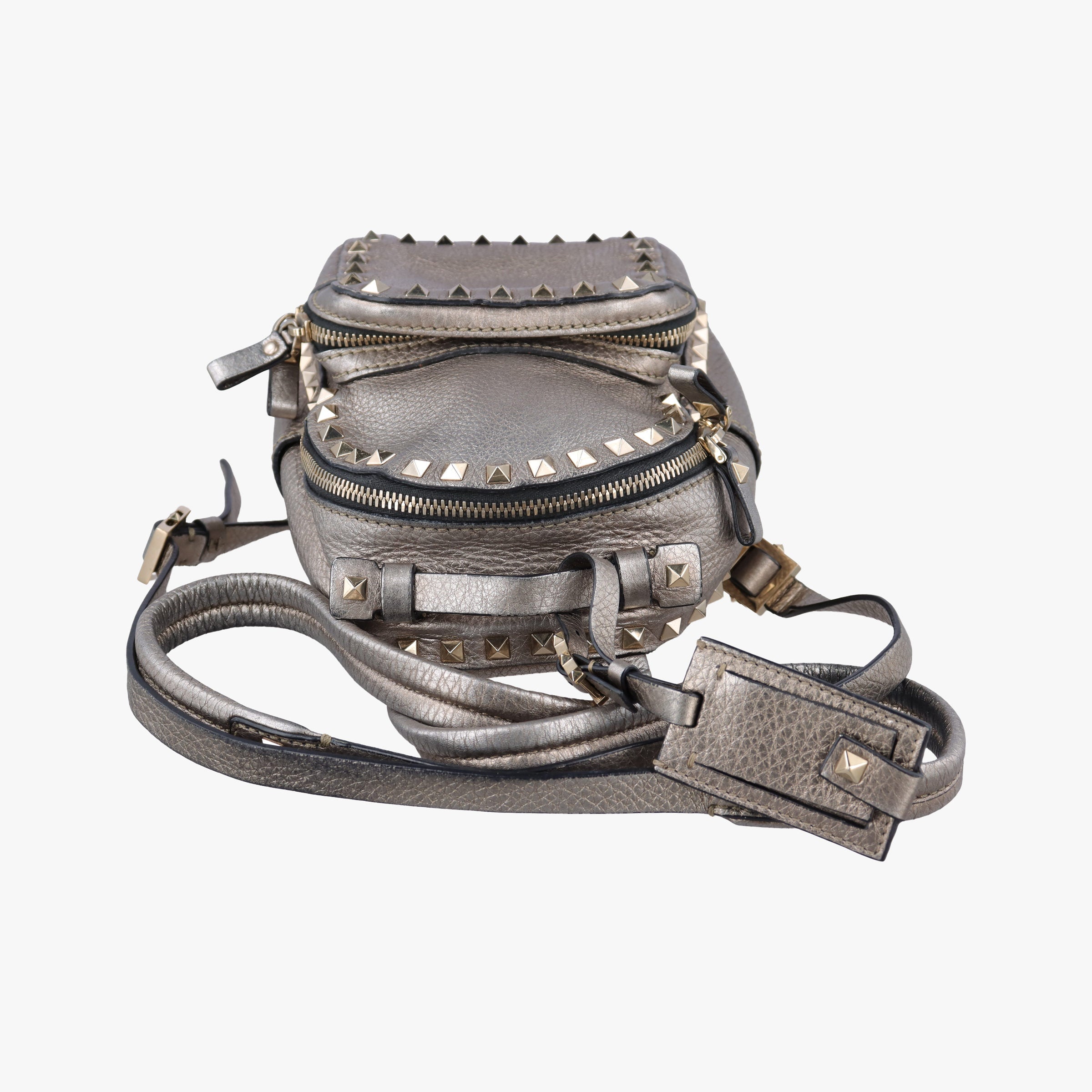 Pre-owned Valentino Rockstud gold Leather  backpack/rucksack | stylenewstar