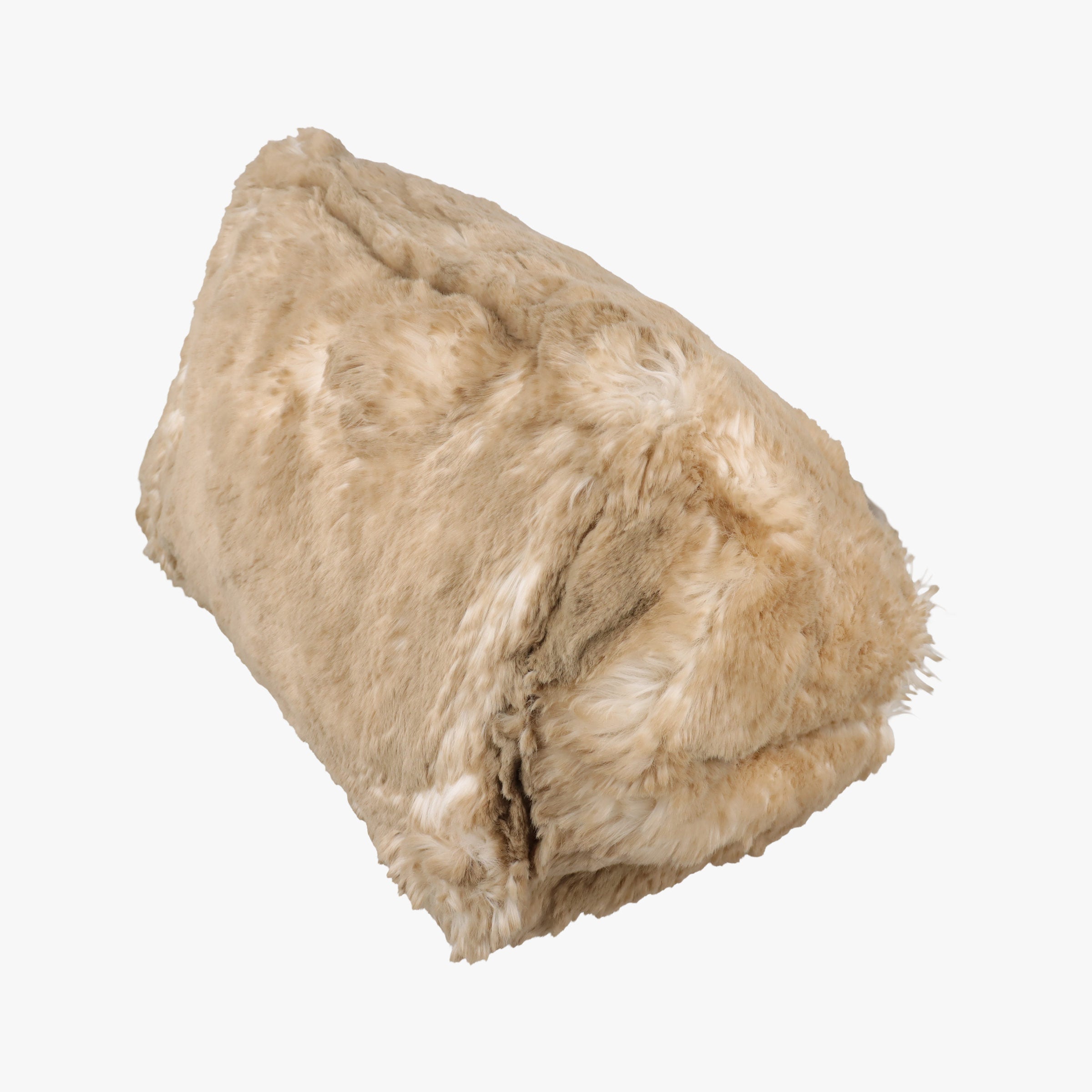 Pre-owned Prada Canapa Ecolapin Beige fur  handbag | stylenewstar