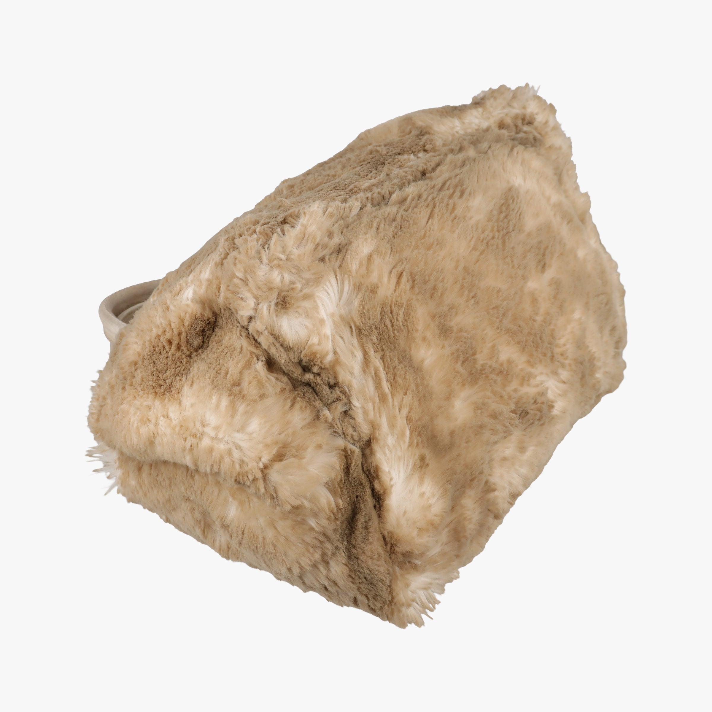 Pre-owned Prada Canapa Ecolapin Beige fur  handbag | stylenewstar