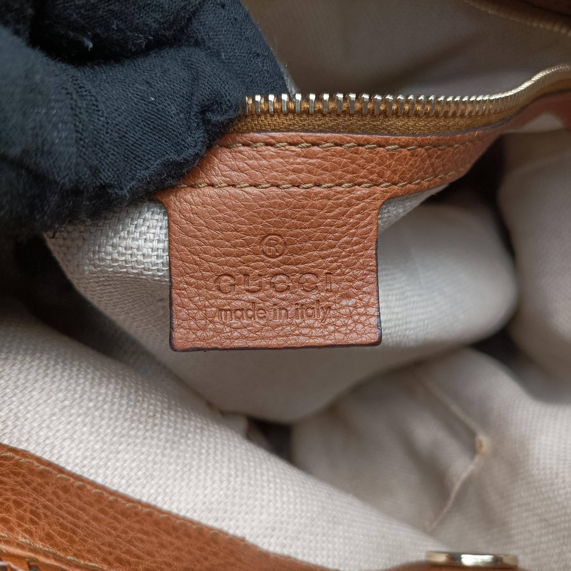 Pre-owned Gucci Marrakech One Brown canvas×leather 257026 shoulderbag | stylenewstar