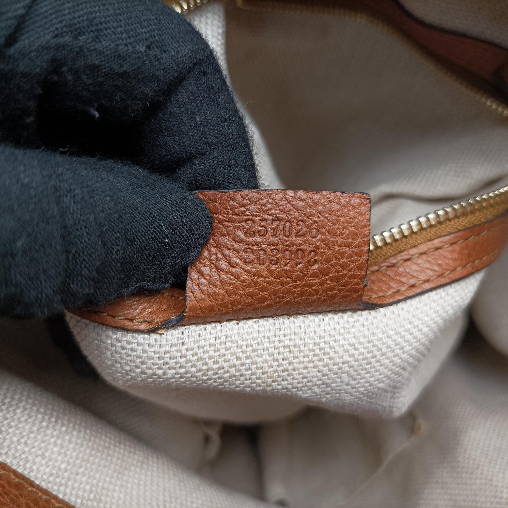 Pre-owned Gucci Marrakech One Brown canvas×leather 257026 shoulderbag | stylenewstar