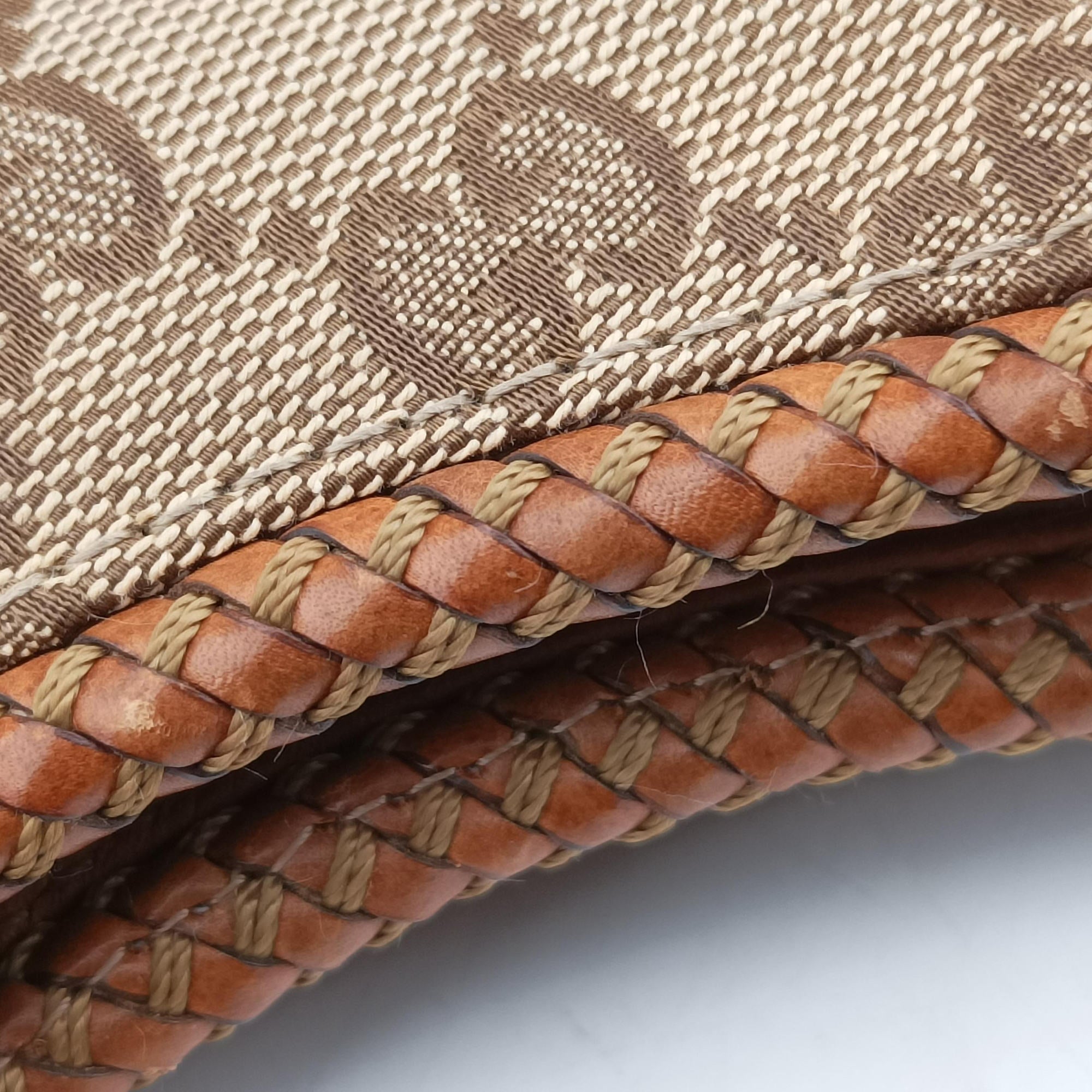 Pre-owned Gucci Marrakech One Brown canvas×leather 257026 shoulderbag | stylenewstar