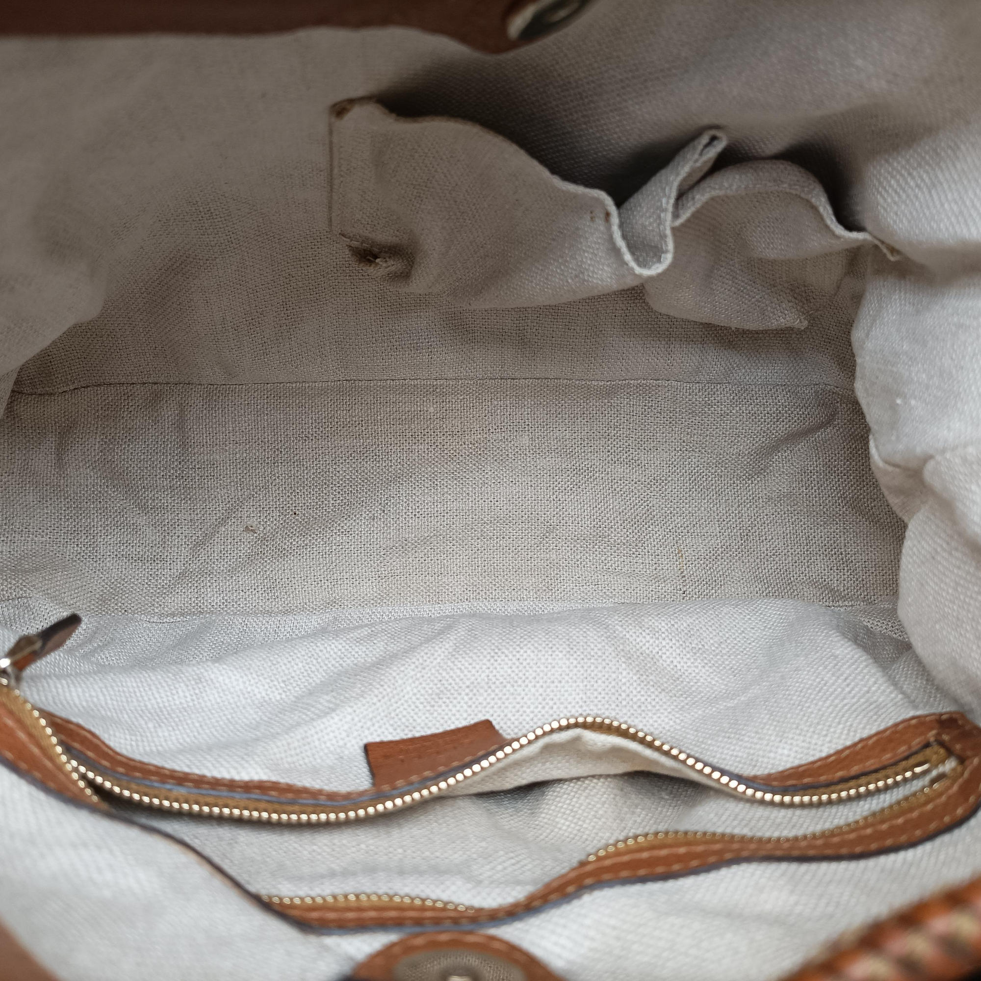 Pre-owned Gucci Marrakech One Brown canvas×leather 257026 shoulderbag | stylenewstar