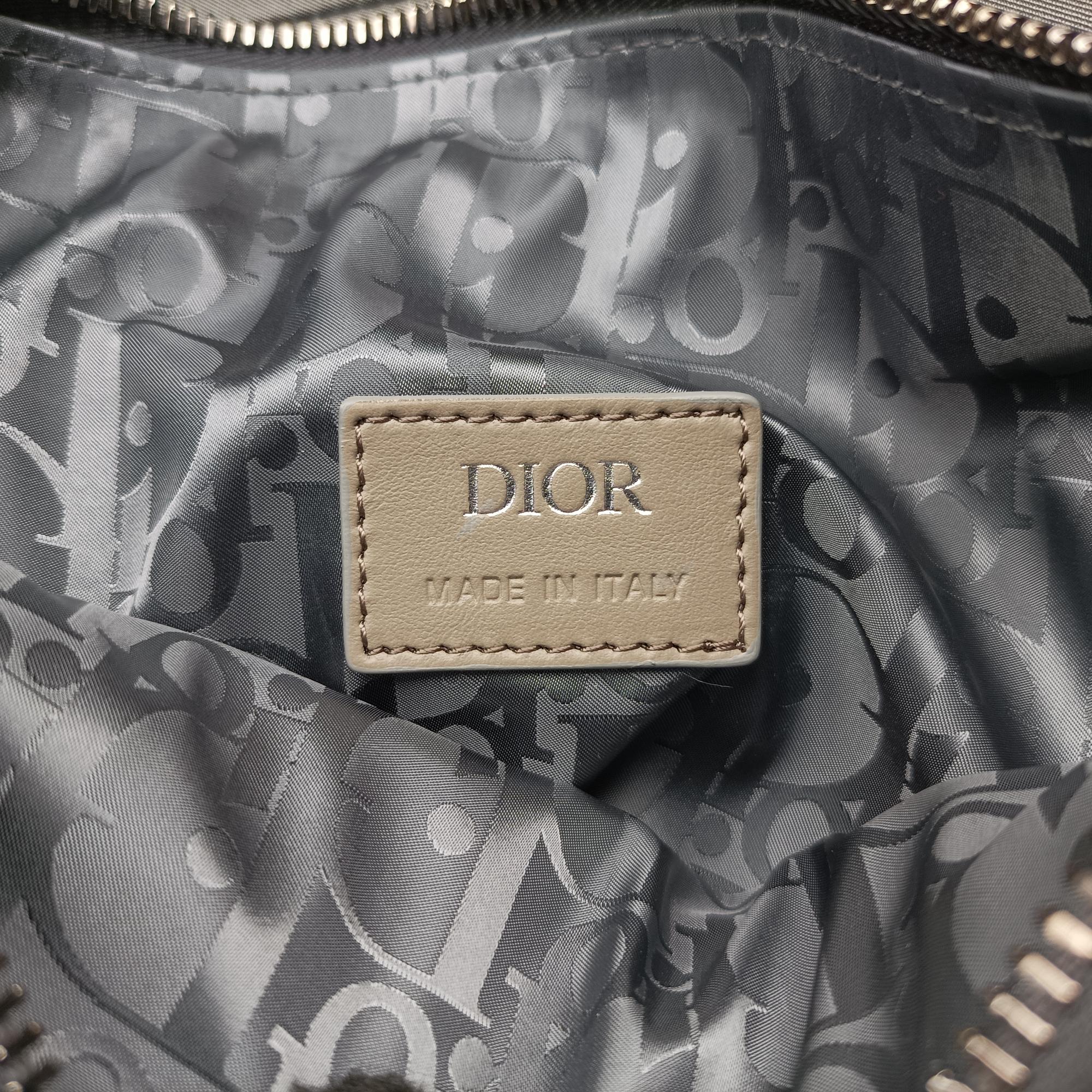 Pre-owned Christian Dior Saddle Cannage Rubber Beige x Gray Nylon× Leather  crossbodybag | stylenewstar
