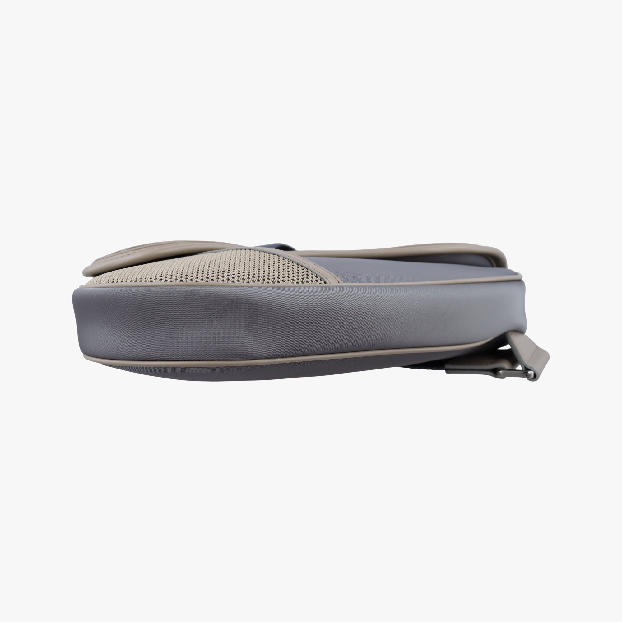 Pre-owned Christian Dior Saddle Cannage Rubber Beige x Gray Nylon× Leather  crossbodybag | stylenewstar