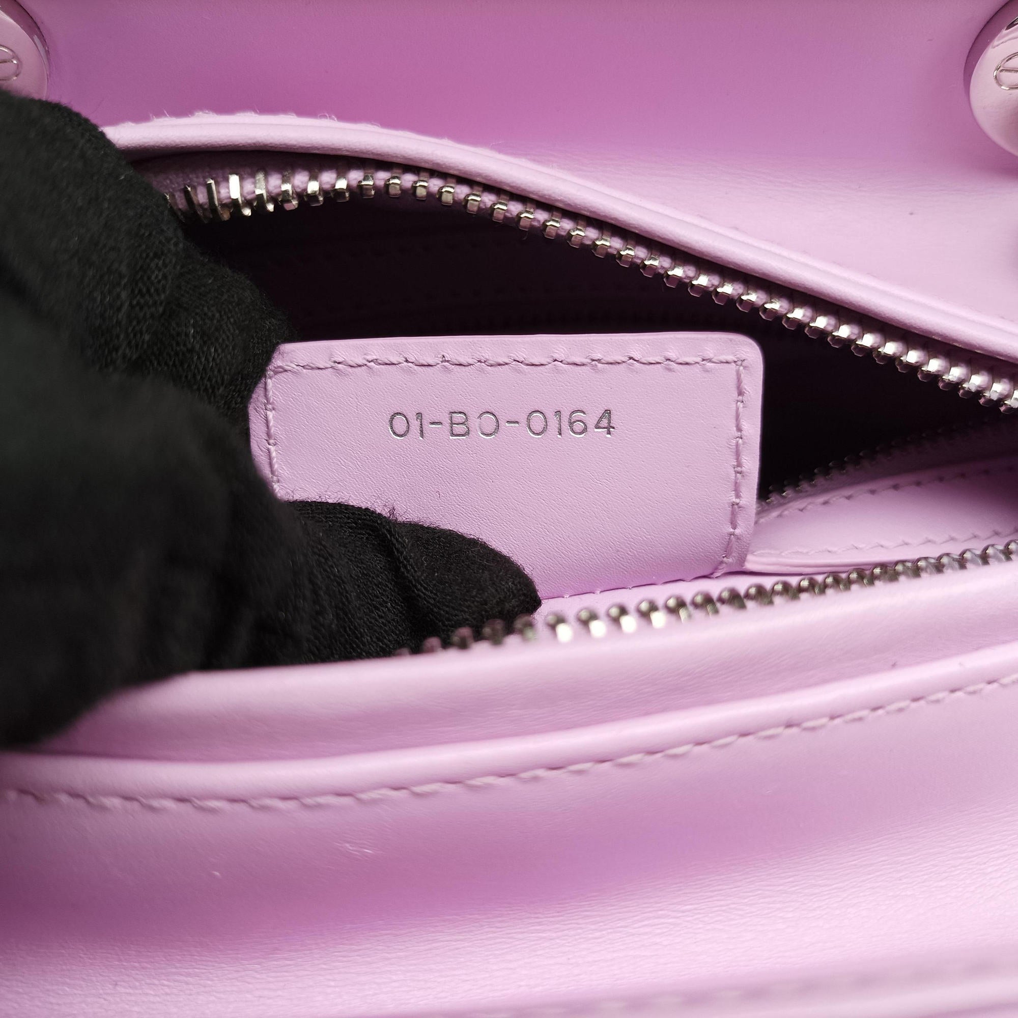 Pre-owned Christian Dior Lady Dior Pink × Black × Magenta Leather  shoulderbag | stylenewstar