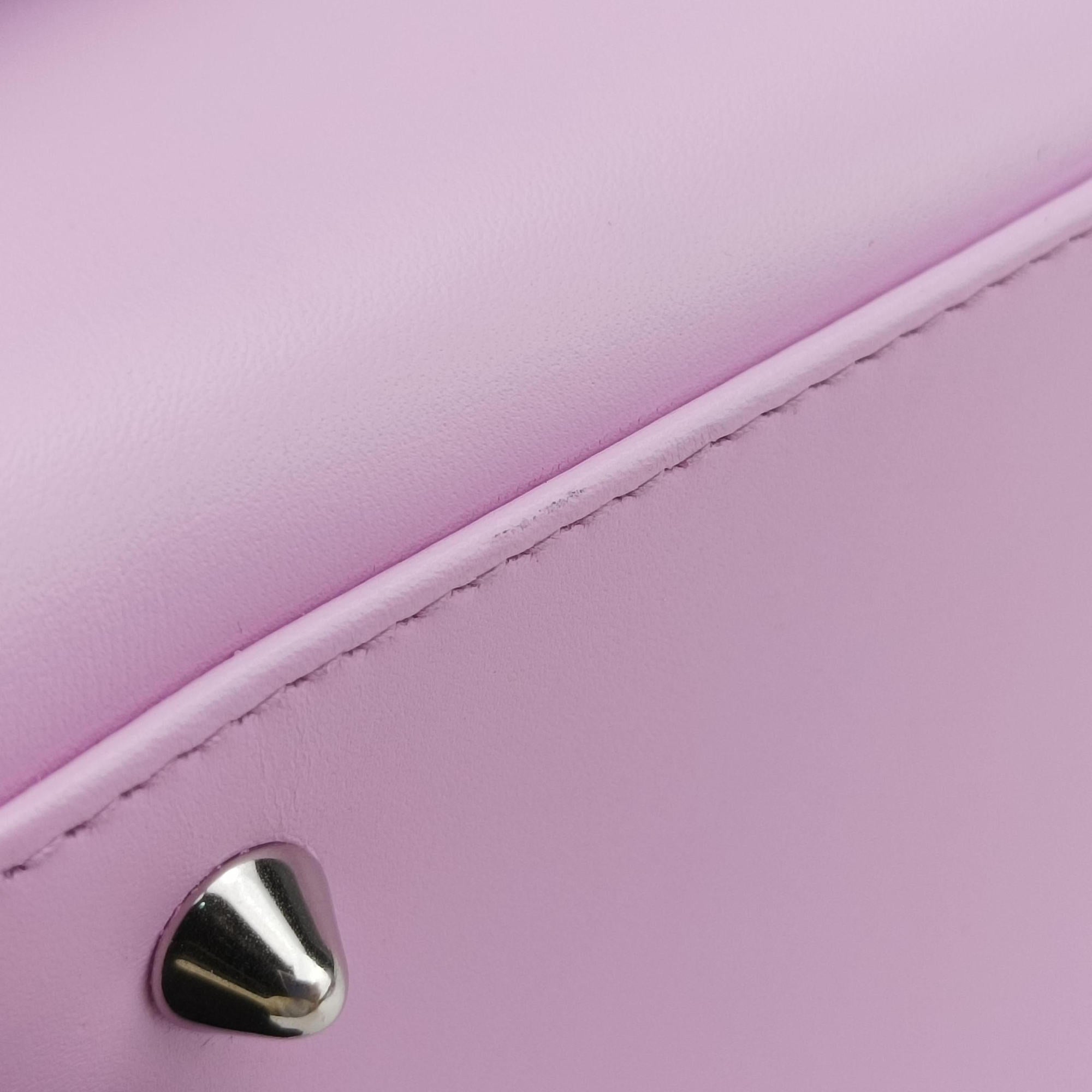 Pre-owned Christian Dior Lady Dior Pink × Black × Magenta Leather  shoulderbag | stylenewstar