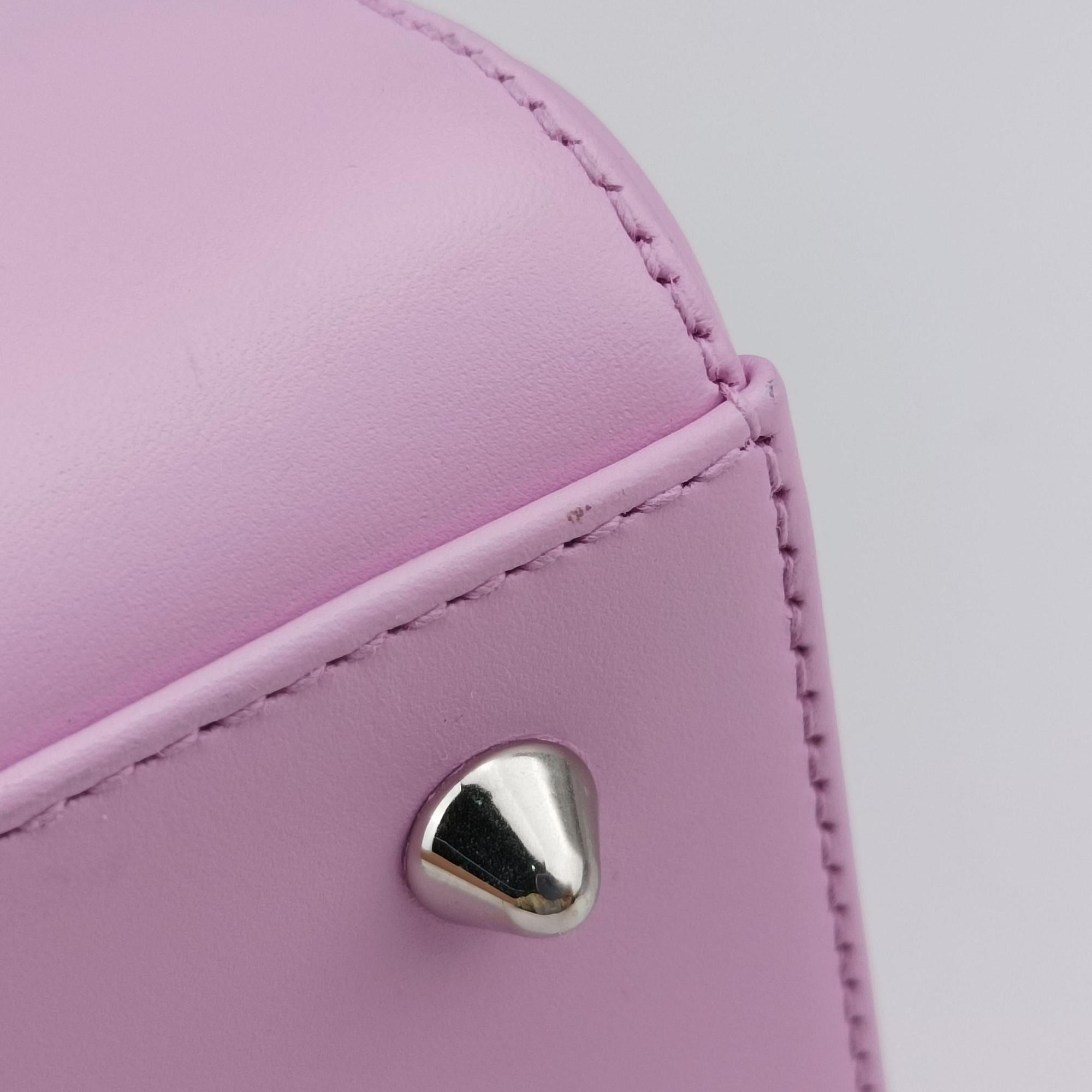Pre-owned Christian Dior Lady Dior Pink × Black × Magenta Leather  shoulderbag | stylenewstar