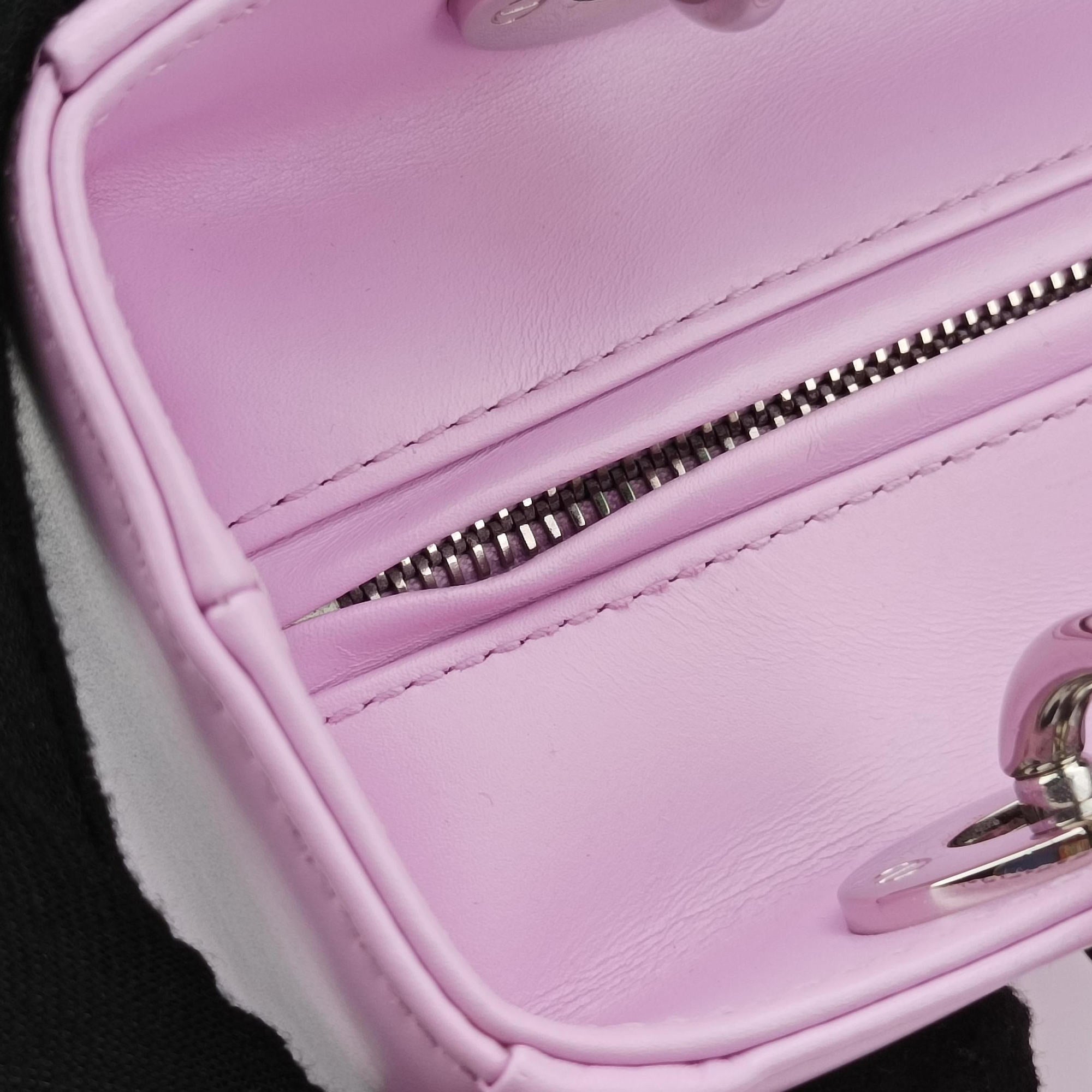 Pre-owned Christian Dior Lady Dior Pink × Black × Magenta Leather  shoulderbag | stylenewstar