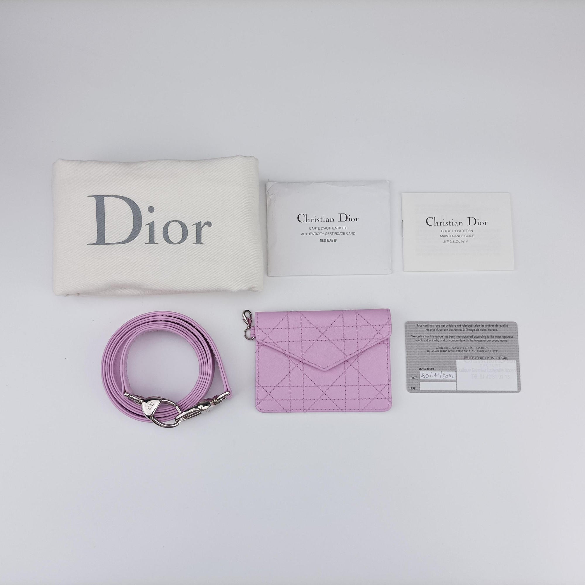 Pre-owned Christian Dior Lady Dior Pink × Black × Magenta Leather  shoulderbag | stylenewstar