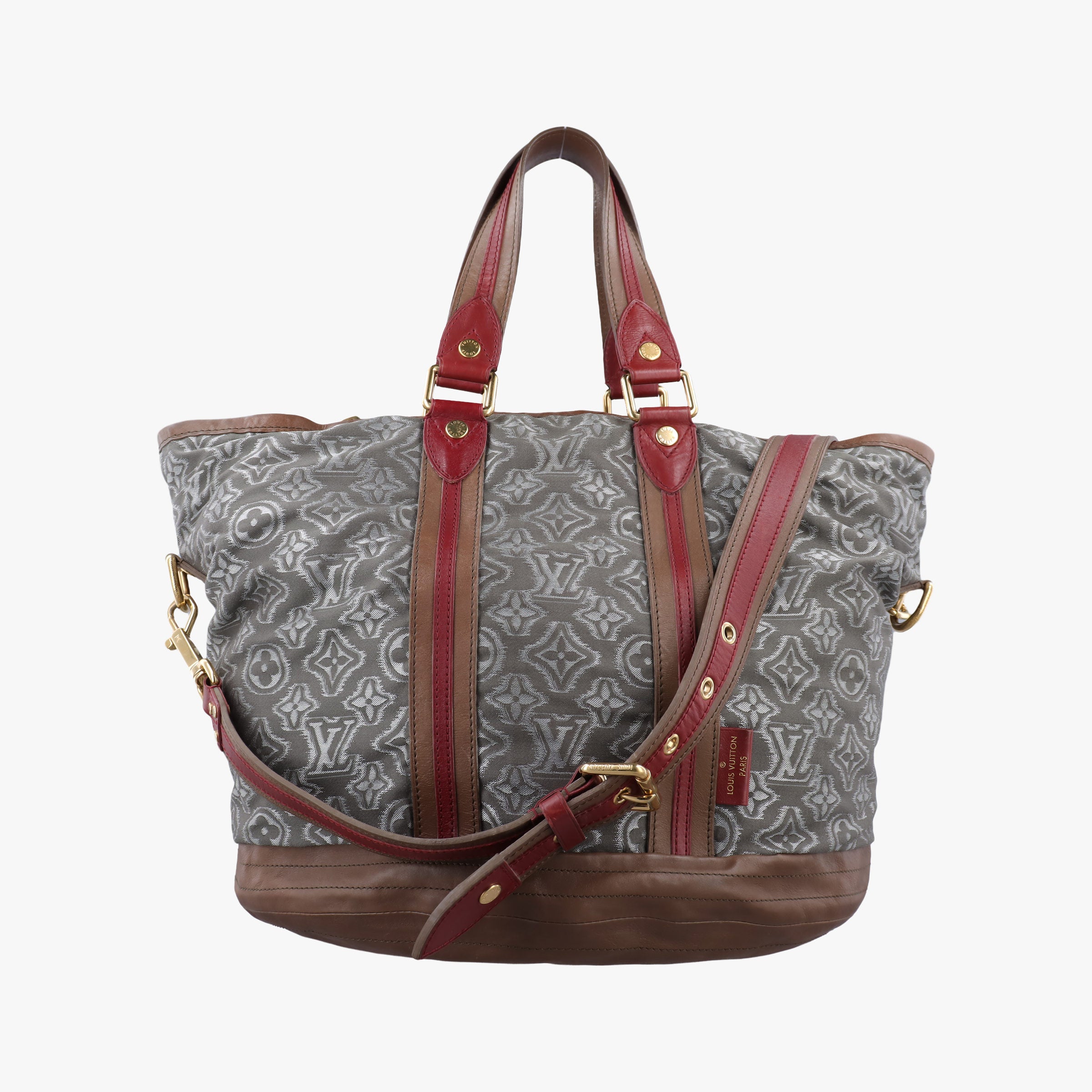 Pre-owned Louis Vuitton 2010 Collection Aviator Gray×Red×Brown Canvas ×Leather M40385 shoulderbag | stylenewstar