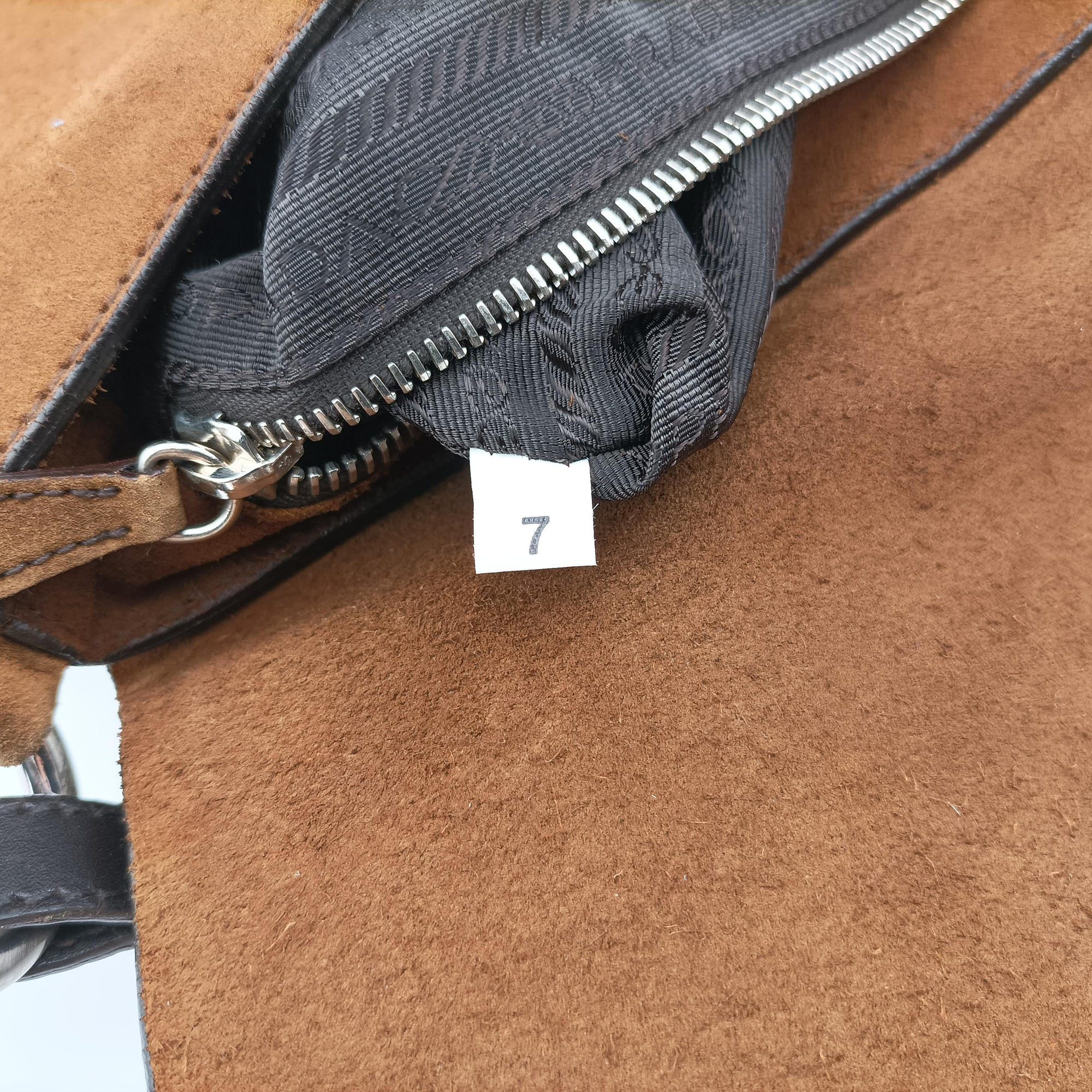 Pre-owned Prada Duet Brown Suede BR1825 shoulderbag | stylenewstar