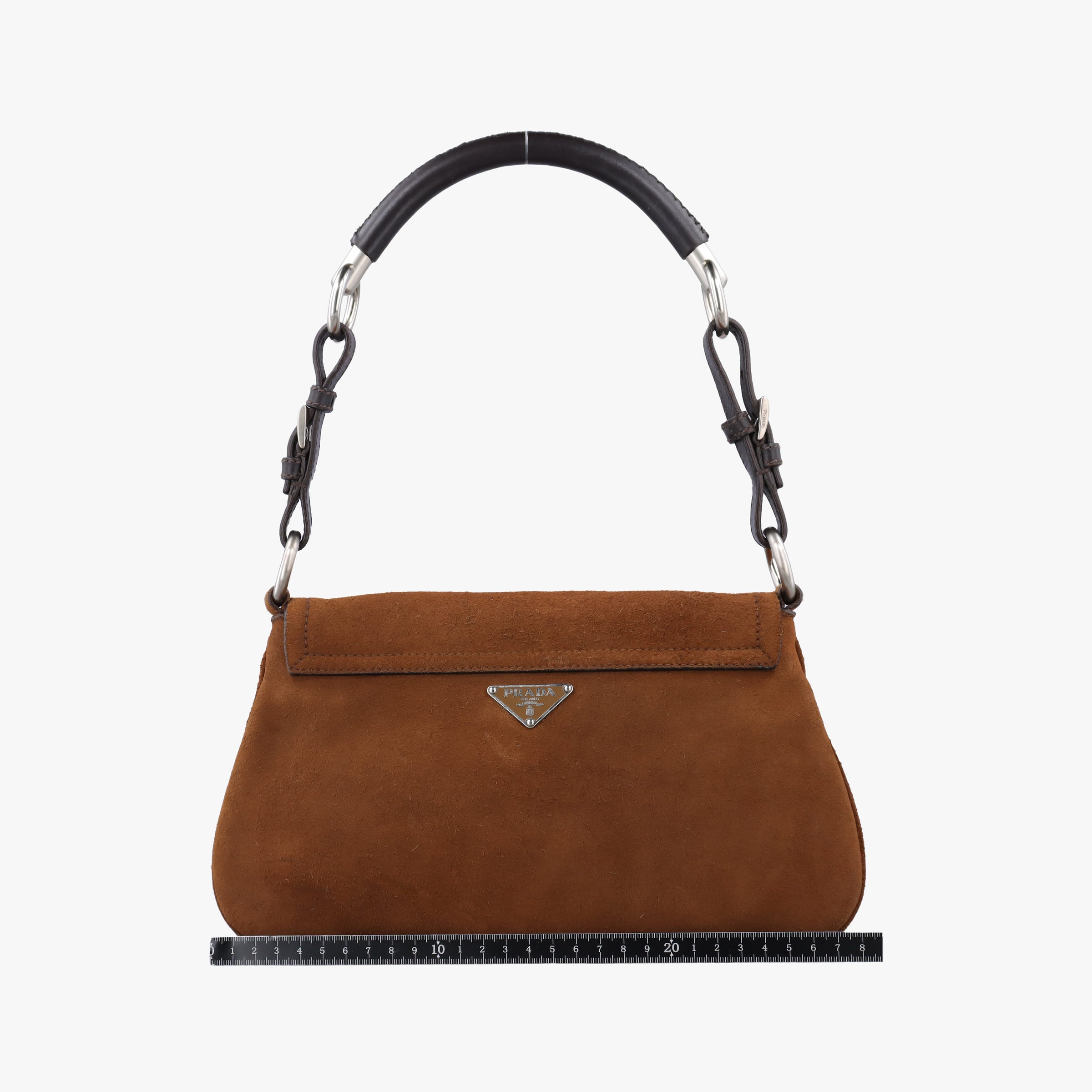 Pre-owned Prada Duet Brown Suede BR1825 shoulderbag | stylenewstar