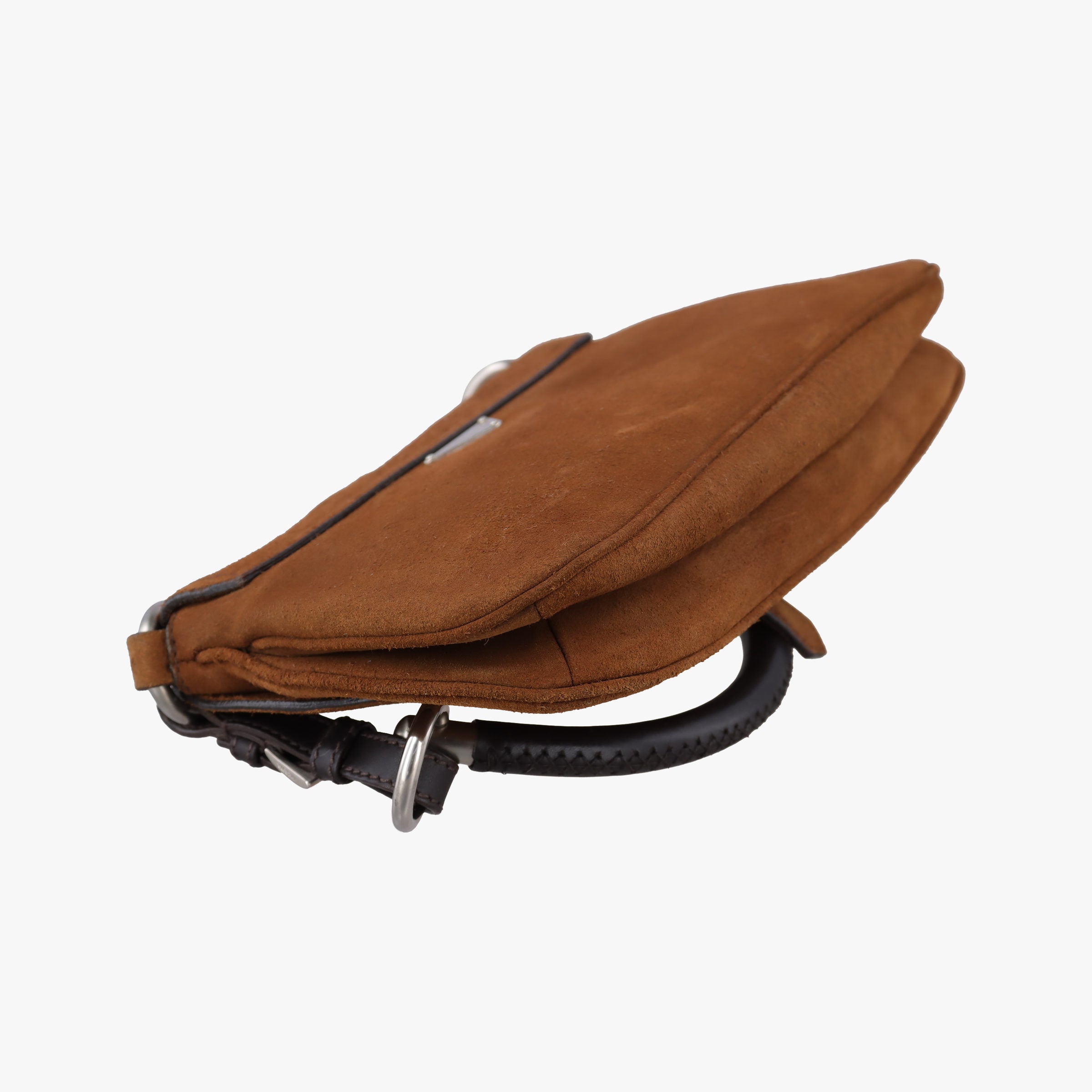 Pre-owned Prada Duet Brown Suede BR1825 shoulderbag | stylenewstar
