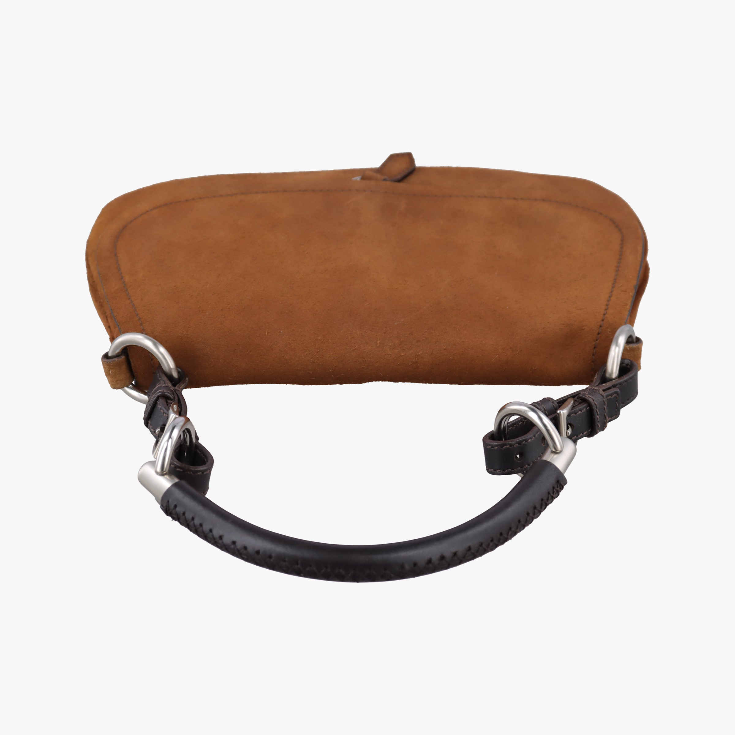 Pre-owned Prada Duet Brown Suede BR1825 shoulderbag | stylenewstar