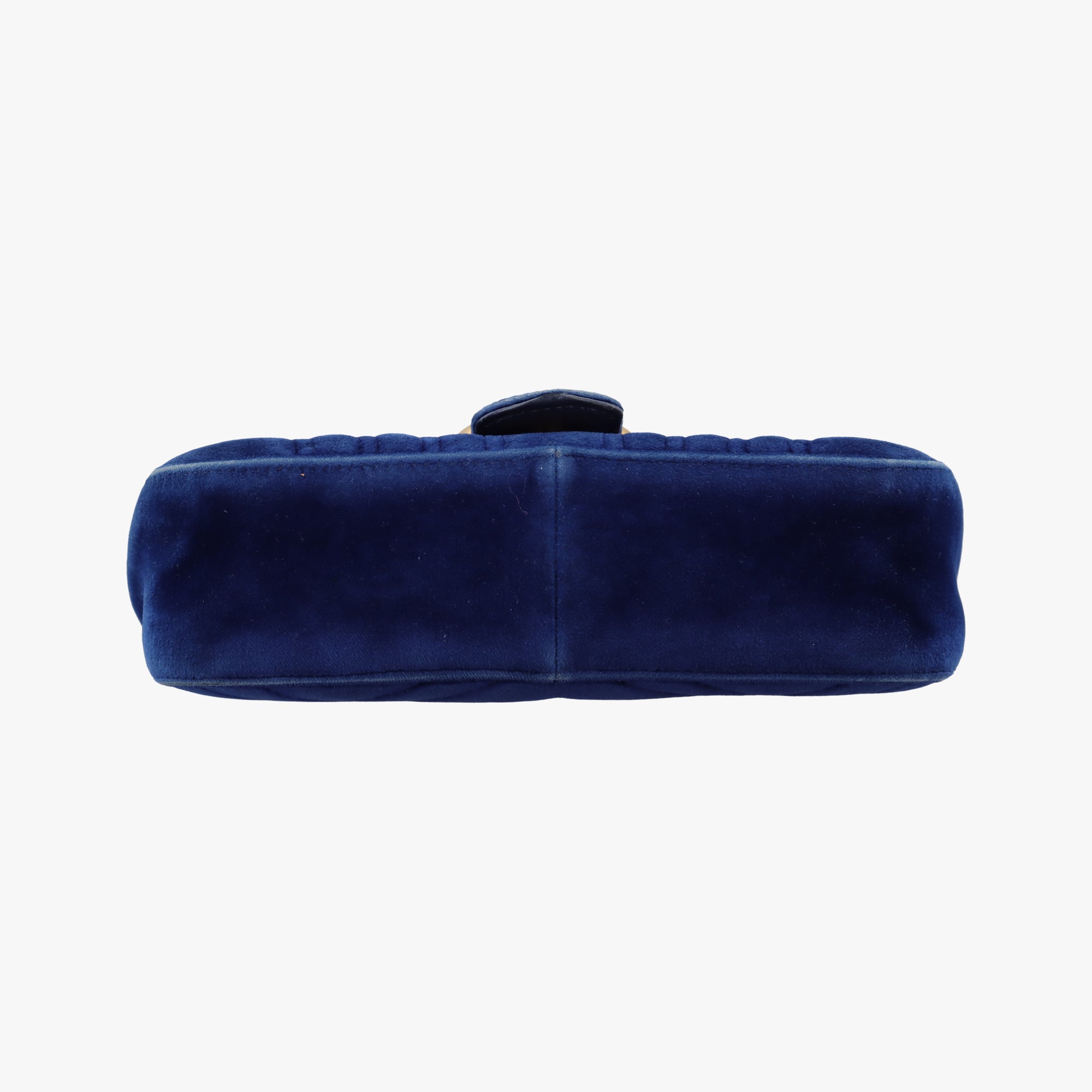 Pre-owned Gucci GG Marmont Blue velour 446744 shoulderbag | stylenewstar