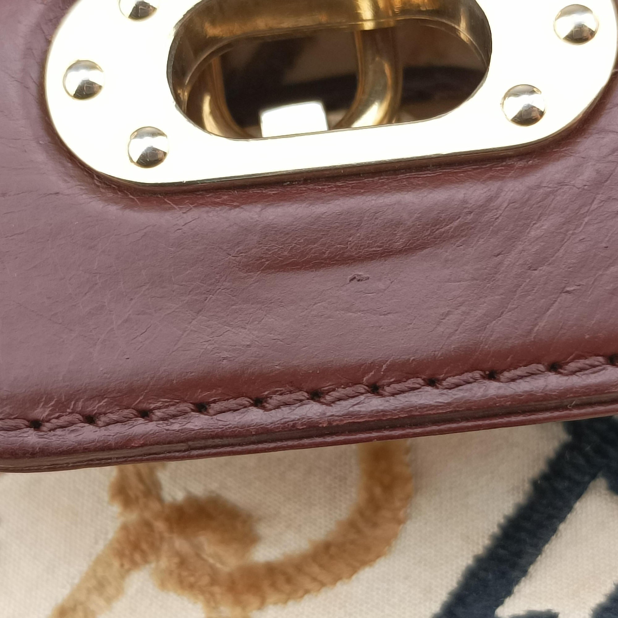 Pre-owned Louis Vuitton Dolly Black x White x Multicolor Cotton ×Velvet x Leather M95194 shoulderbag | stylenewstar