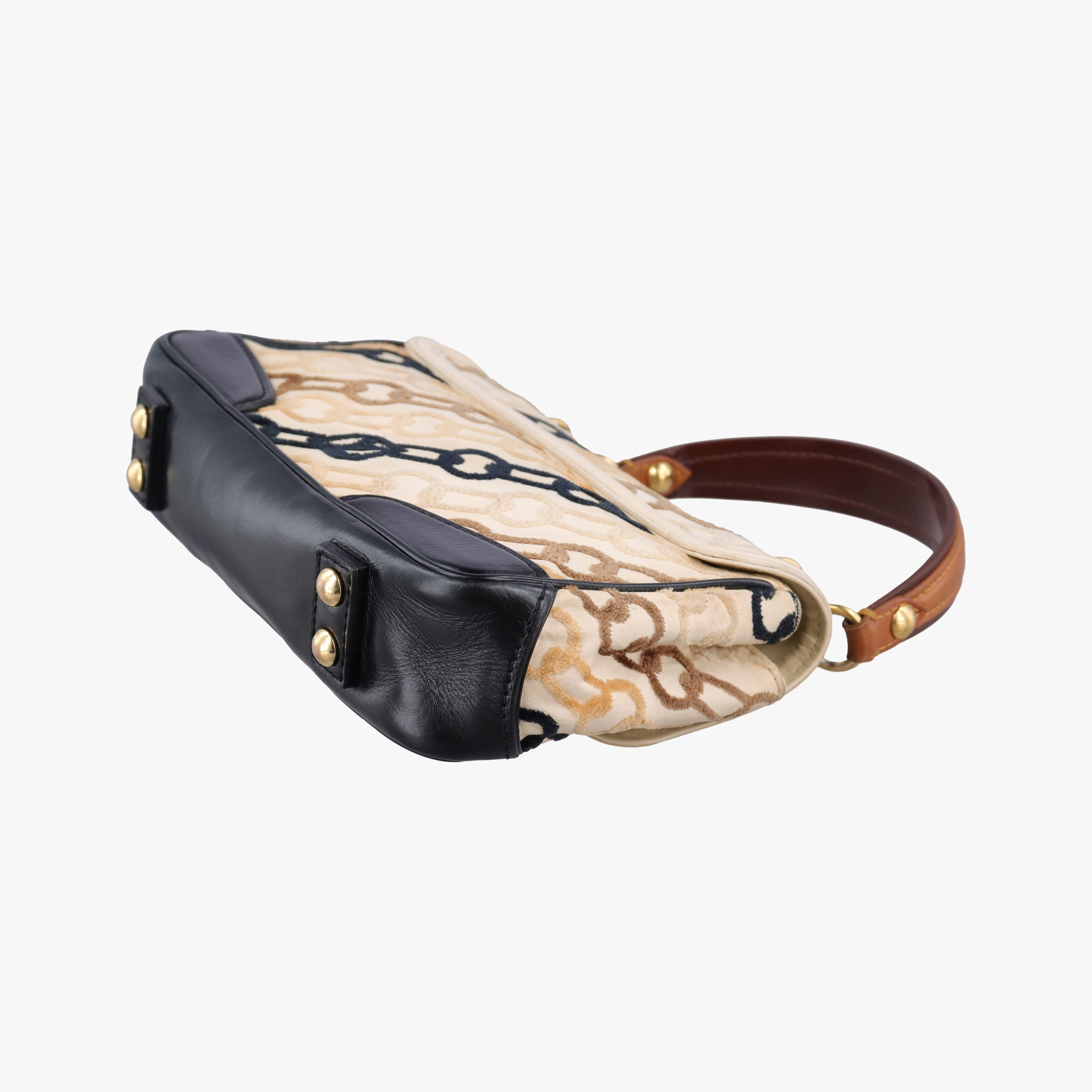 Pre-owned Louis Vuitton Dolly Black x White x Multicolor Cotton ×Velvet x Leather M95194 shoulderbag | stylenewstar