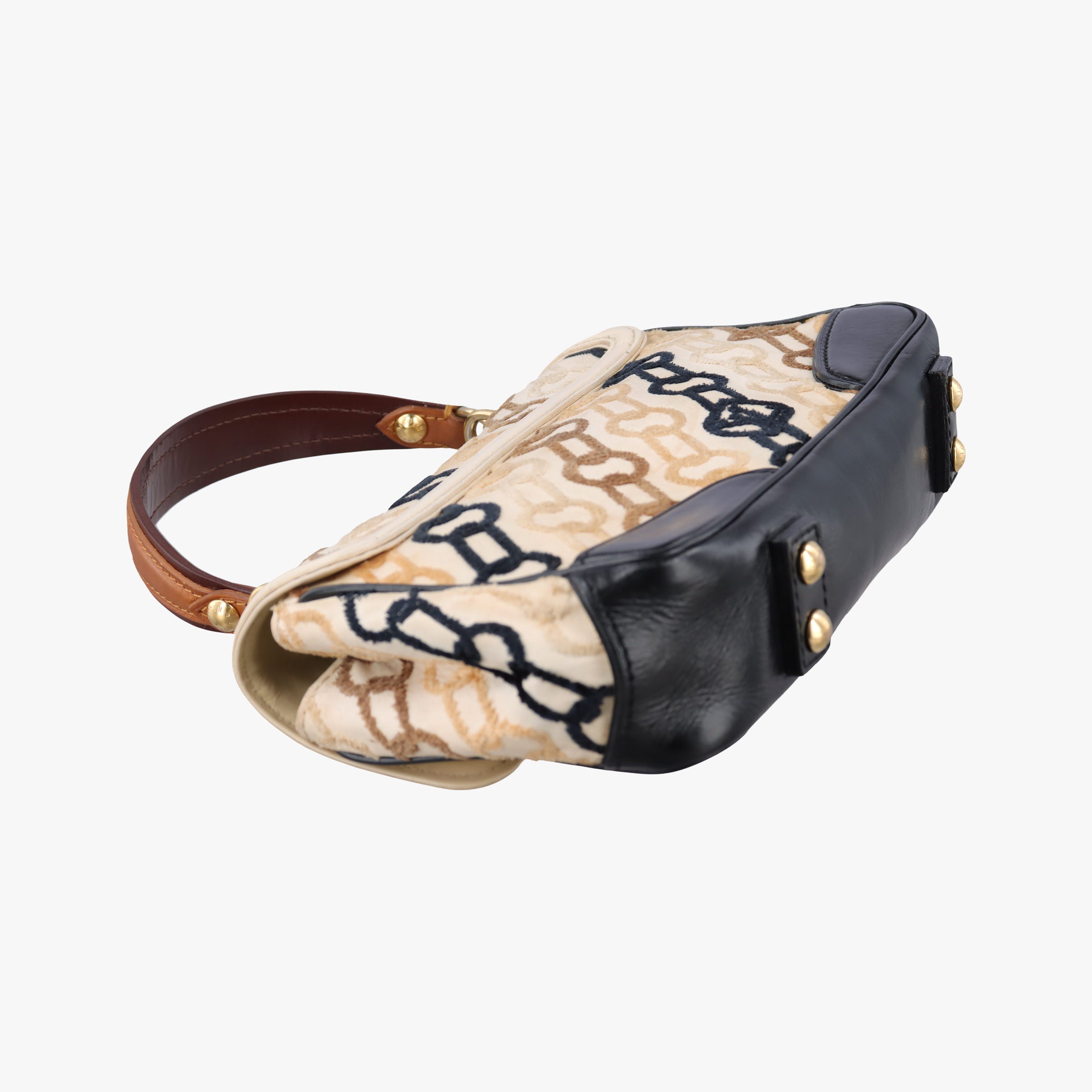 Pre-owned Louis Vuitton Dolly Black x White x Multicolor Cotton ×Velvet x Leather M95194 shoulderbag | stylenewstar