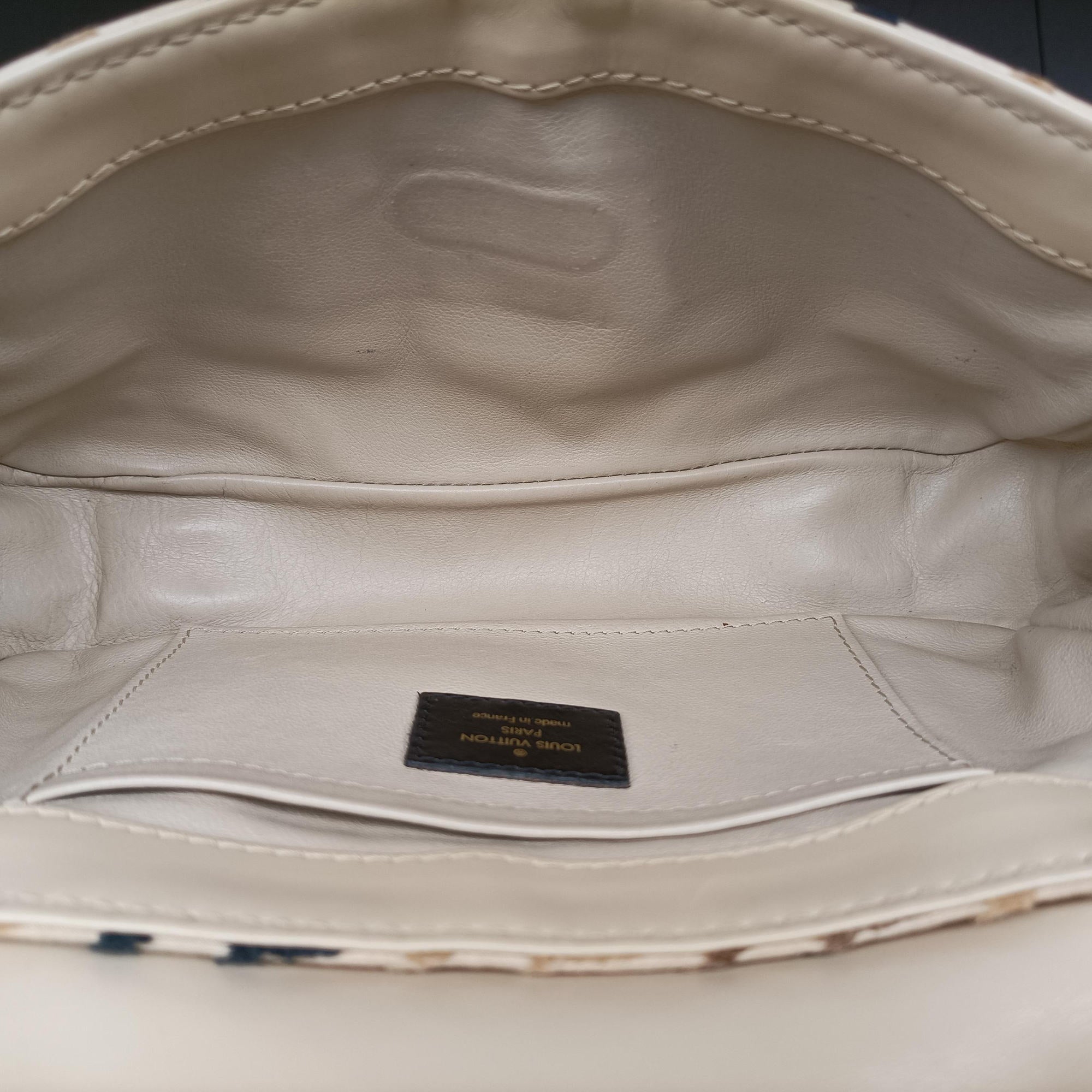 Pre-owned Louis Vuitton Dolly Black x White x Multicolor Cotton ×Velvet x Leather M95194 shoulderbag | stylenewstar