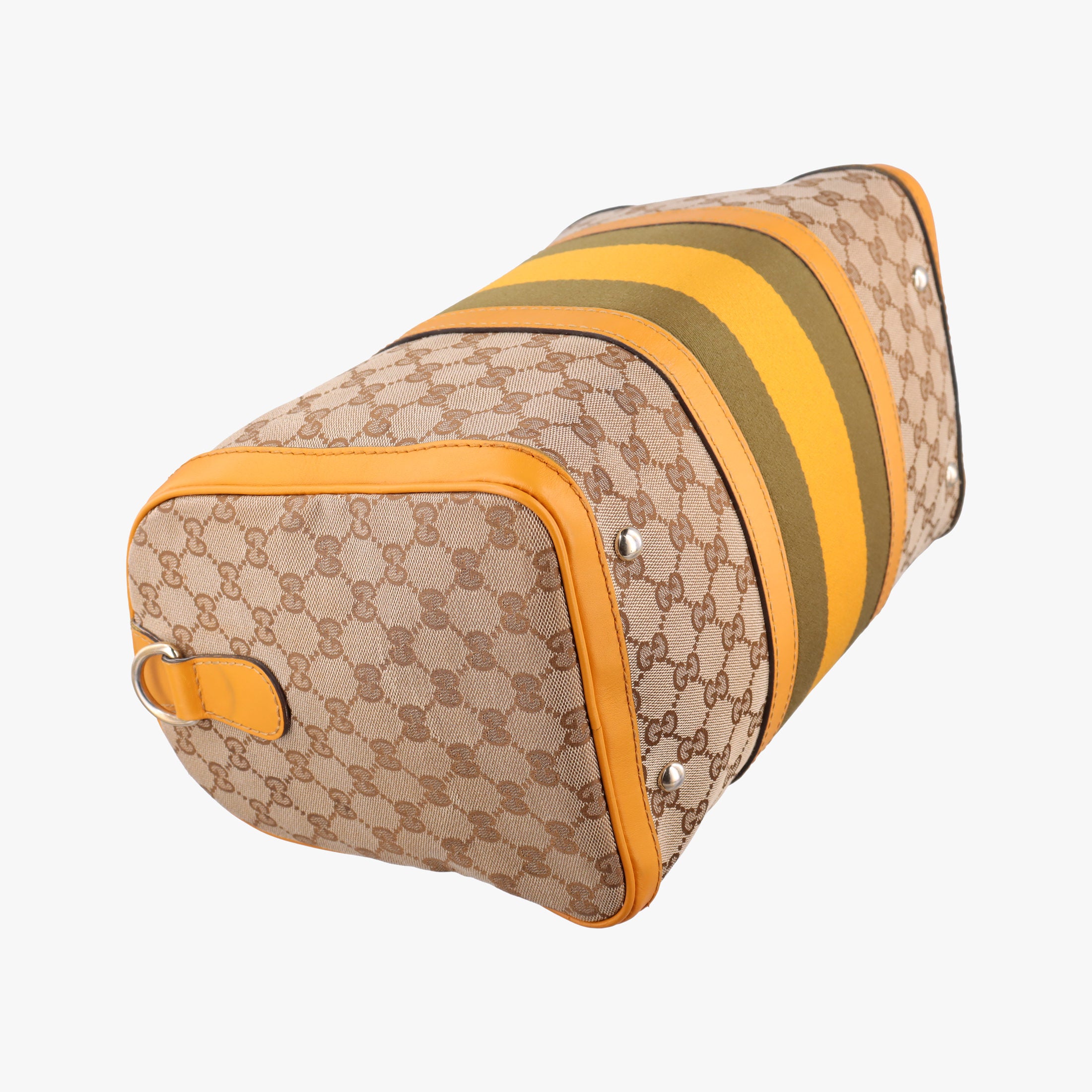 Pre-owned Gucci Sherry Line Beige×yellow×green canvas×Leather 247205 shoulderbag | stylenewstar