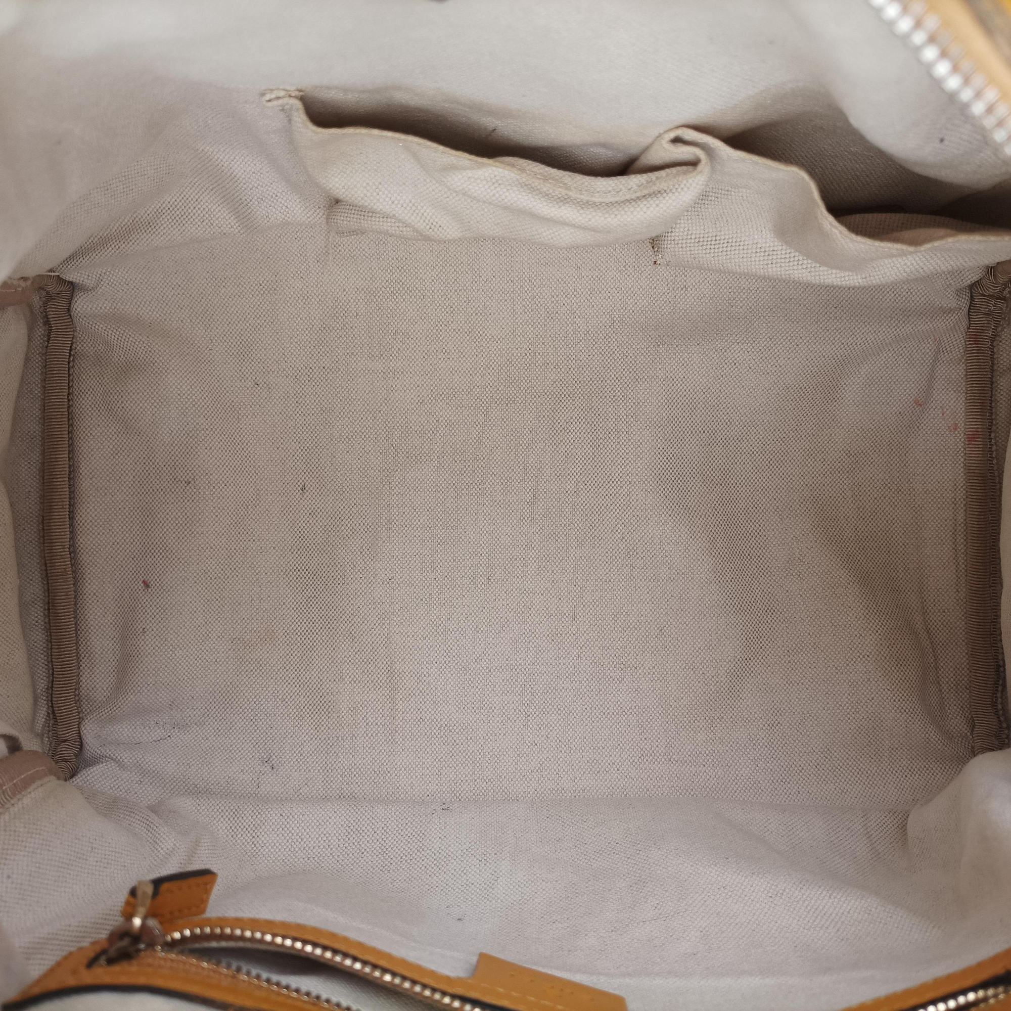 Pre-owned Gucci Sherry Line Beige×yellow×green canvas×Leather 247205 shoulderbag | stylenewstar