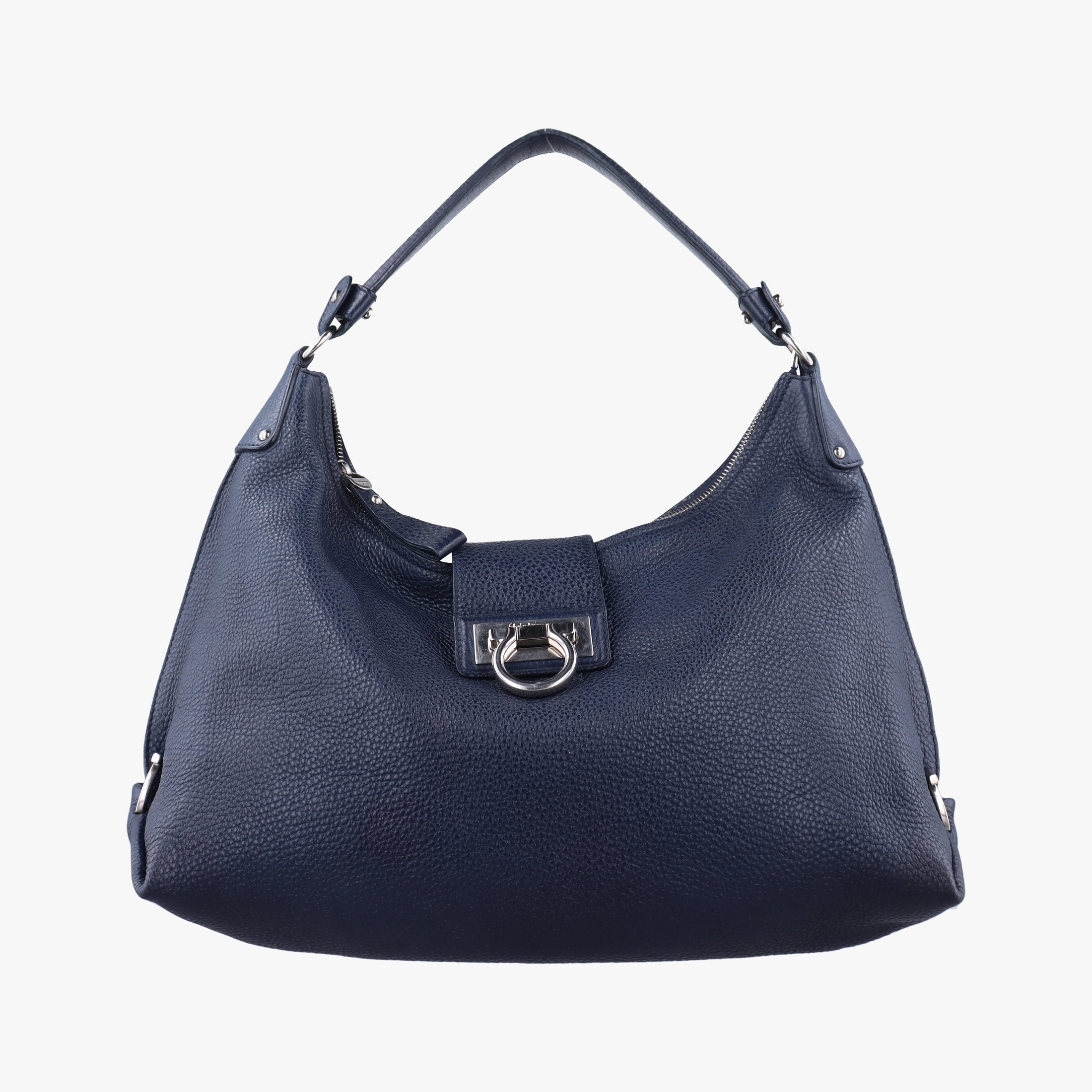 Pre-owned Ferragamo Fanisa hobo Blue leather  handbag | stylenewstar