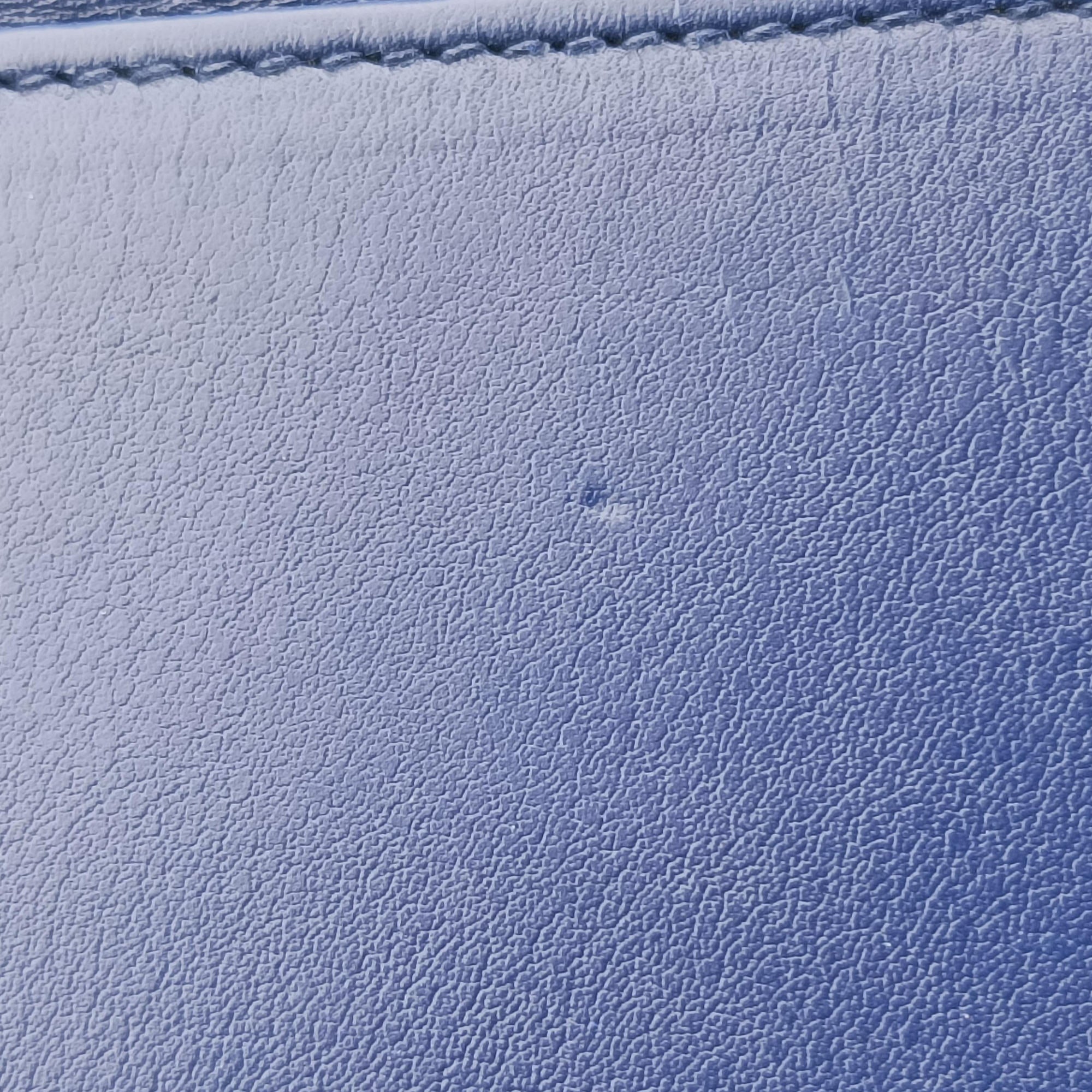 Pre-owned Yves Saint Laurent Y Ligne Petit Cabas Blue Leather 311210 shoulderbag | stylenewstar