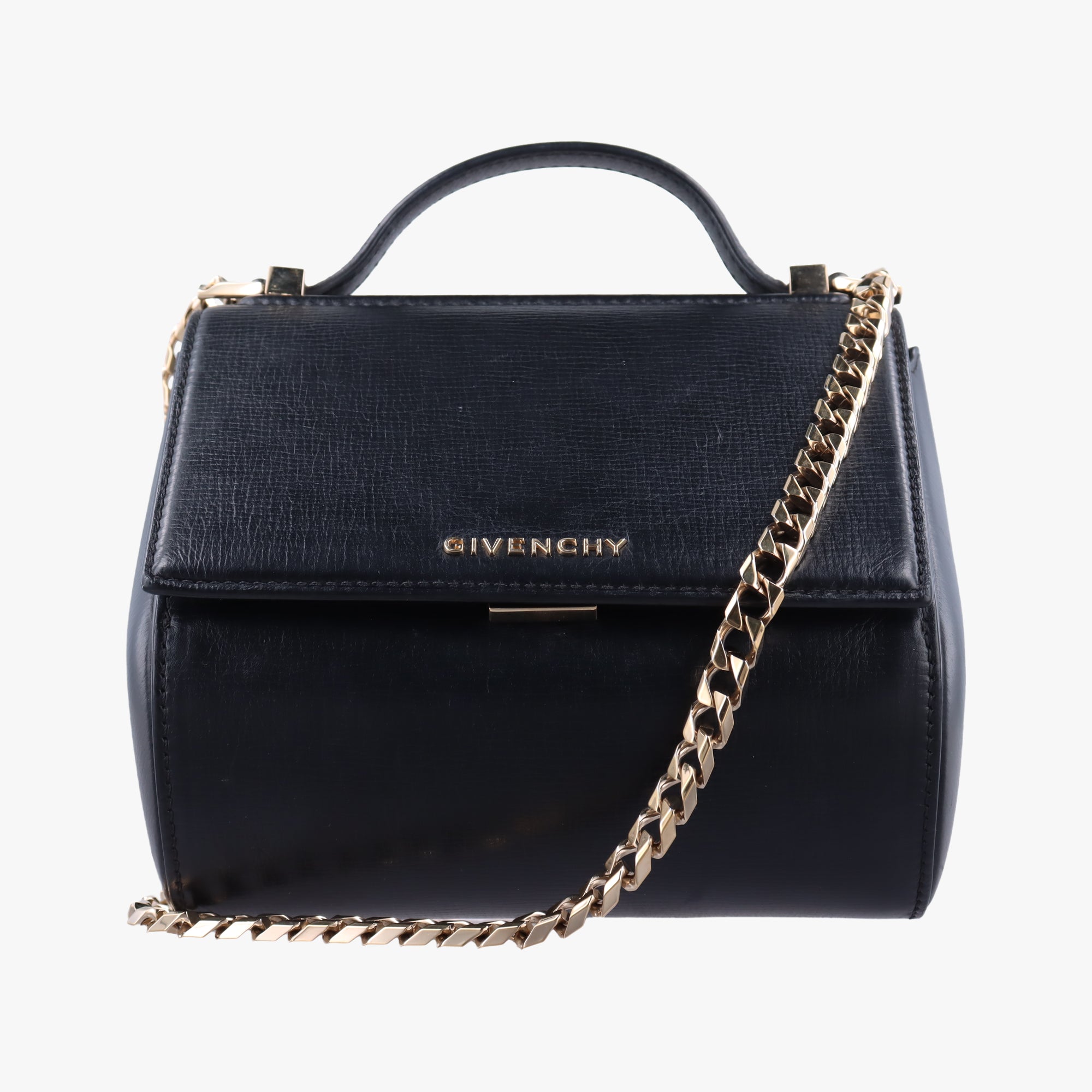 Pre-owned Givenchy Pandora Black Leather  shoulderbag | stylenewstar