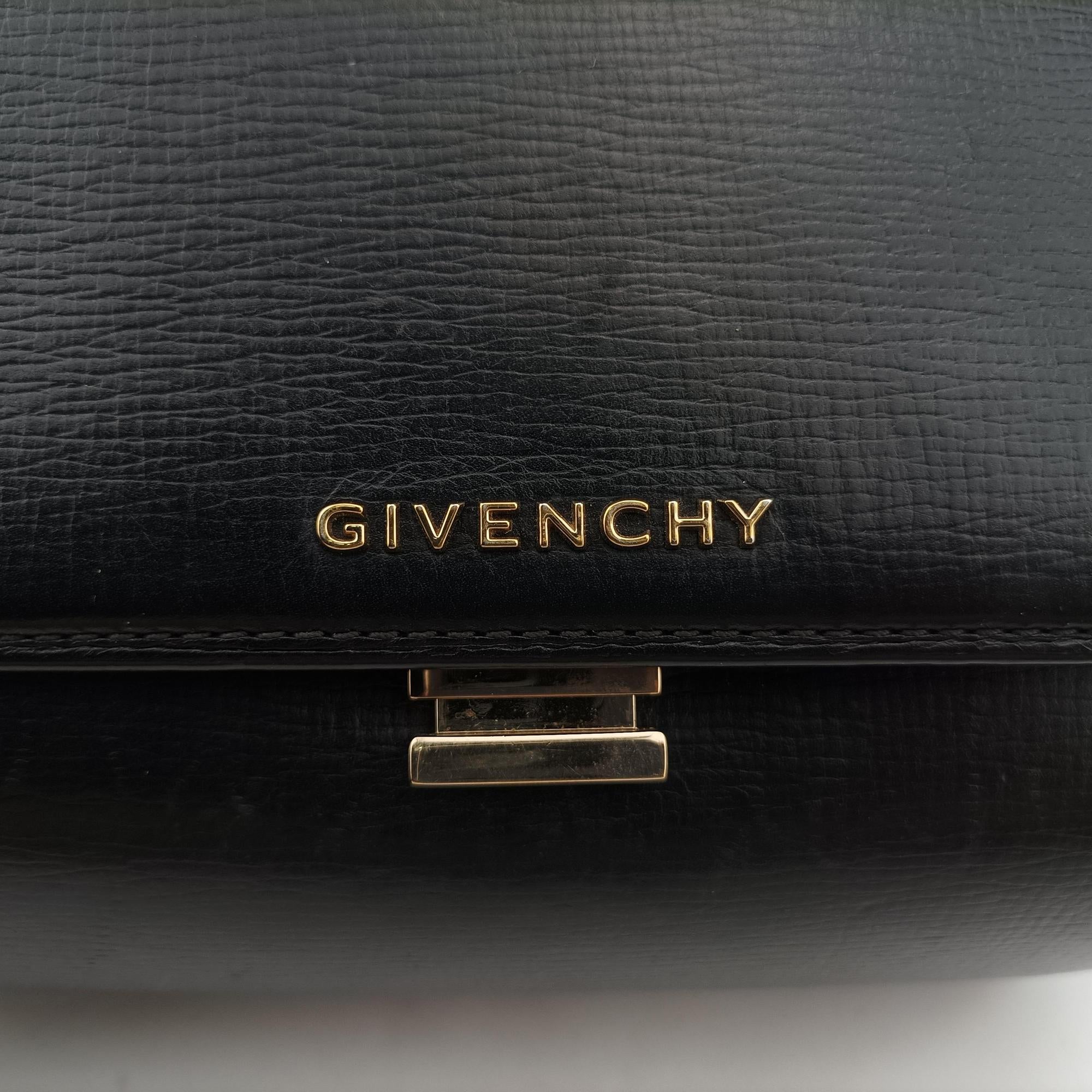Pre-owned Givenchy Pandora Black Leather  shoulderbag | stylenewstar