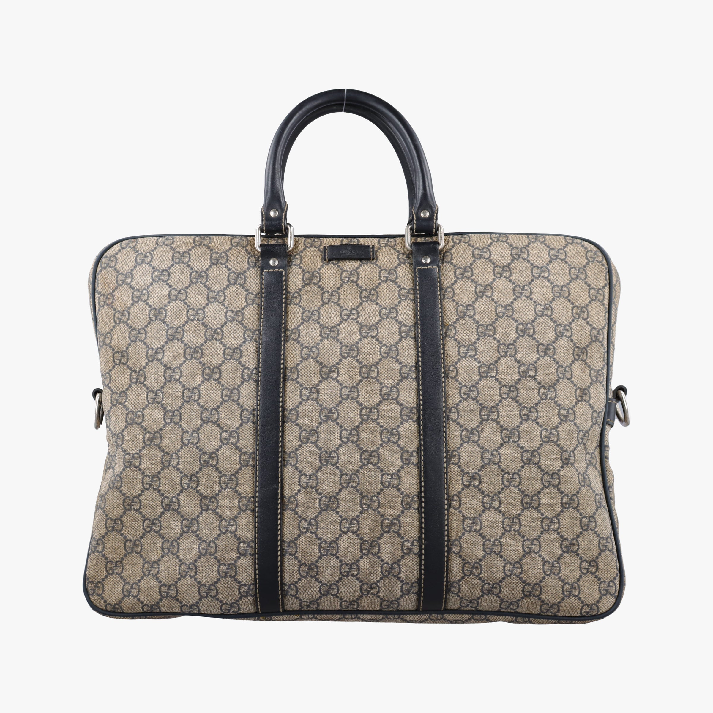 Vintage Gucci GG Supreme Briefcase Brown PVC coated canvasxLeather 201480 handbag | stylenewstar