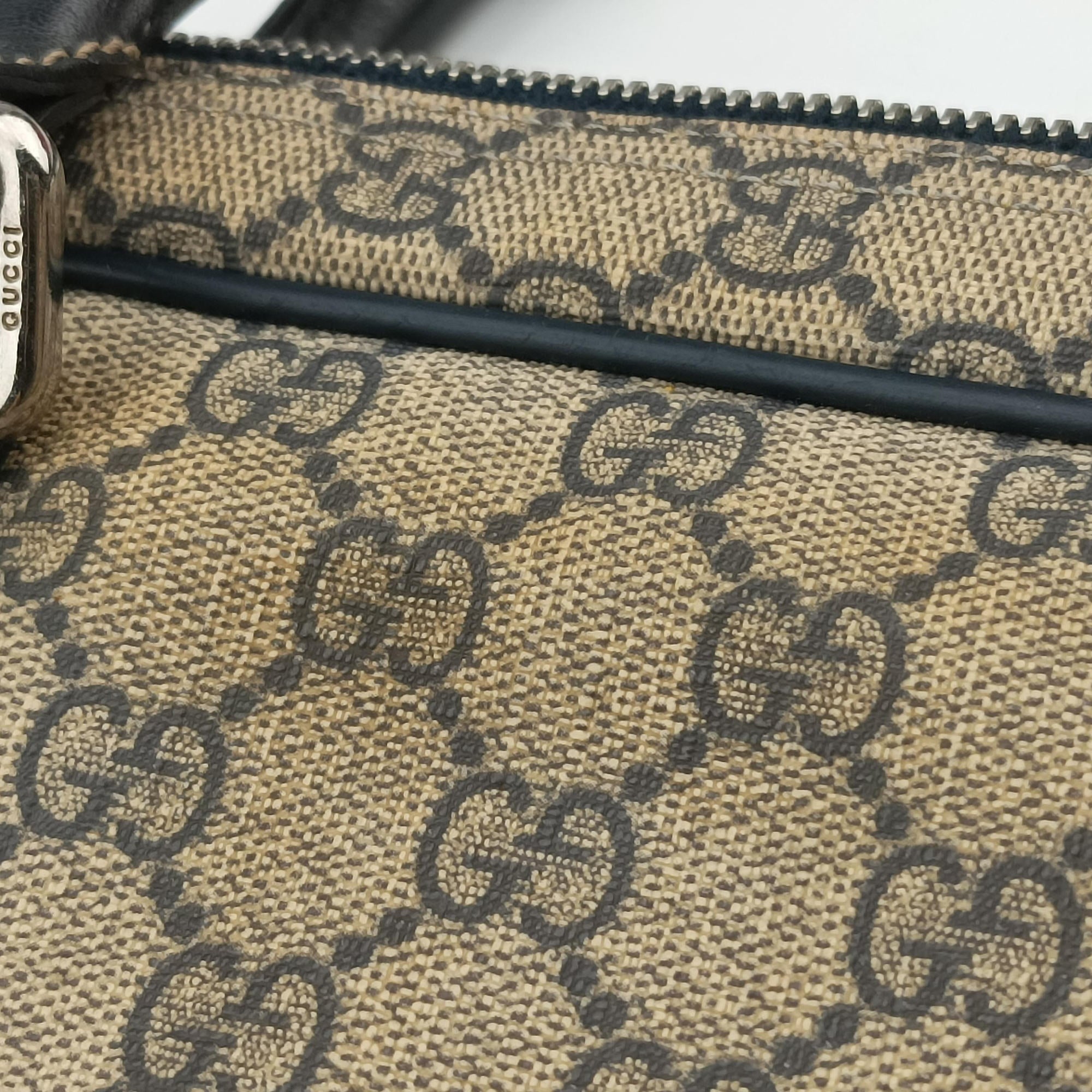 Vintage Gucci GG Supreme Briefcase Brown PVC coated canvasxLeather 201480 handbag | stylenewstar