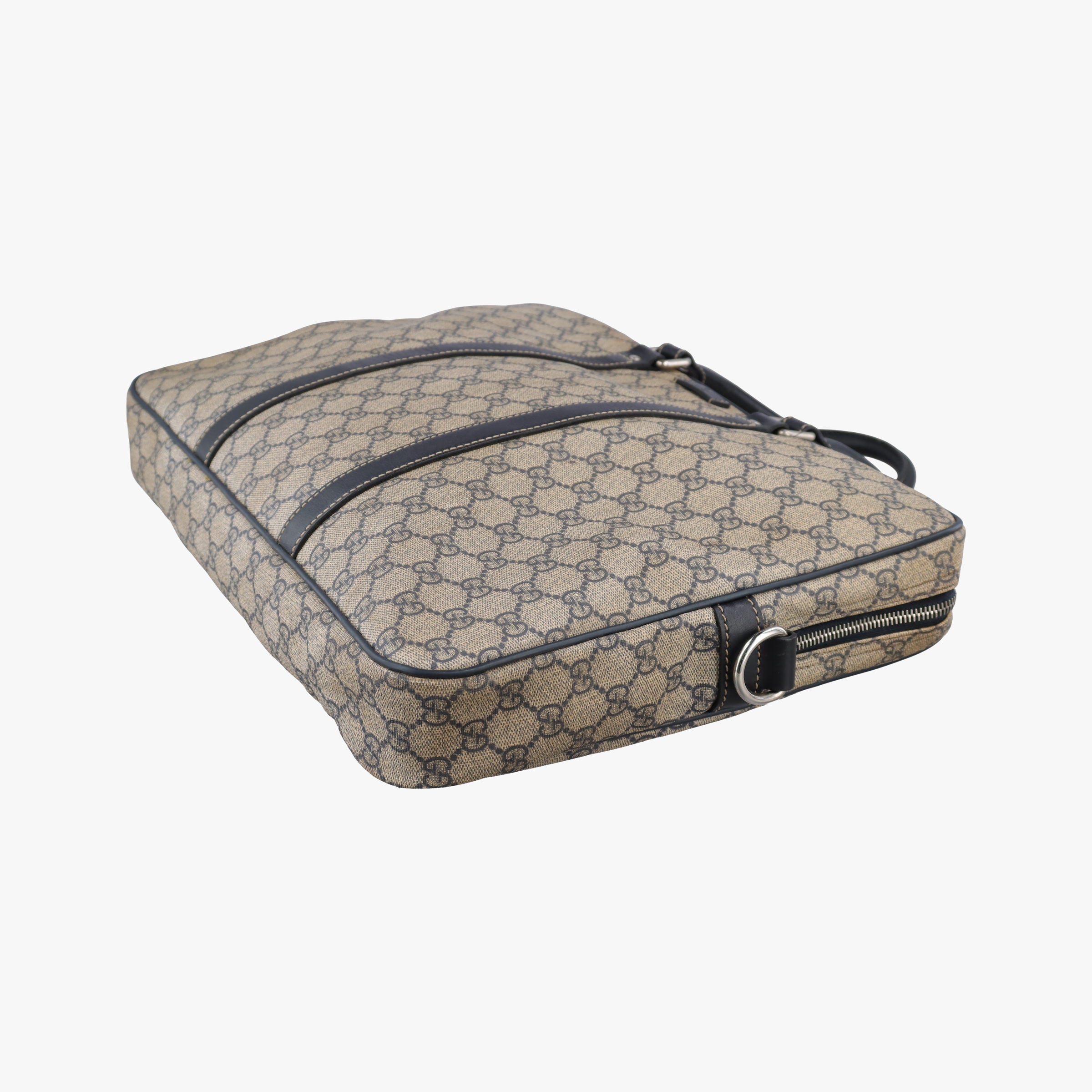 Vintage Gucci GG Supreme Briefcase Brown PVC coated canvasxLeather 201480 handbag | stylenewstar