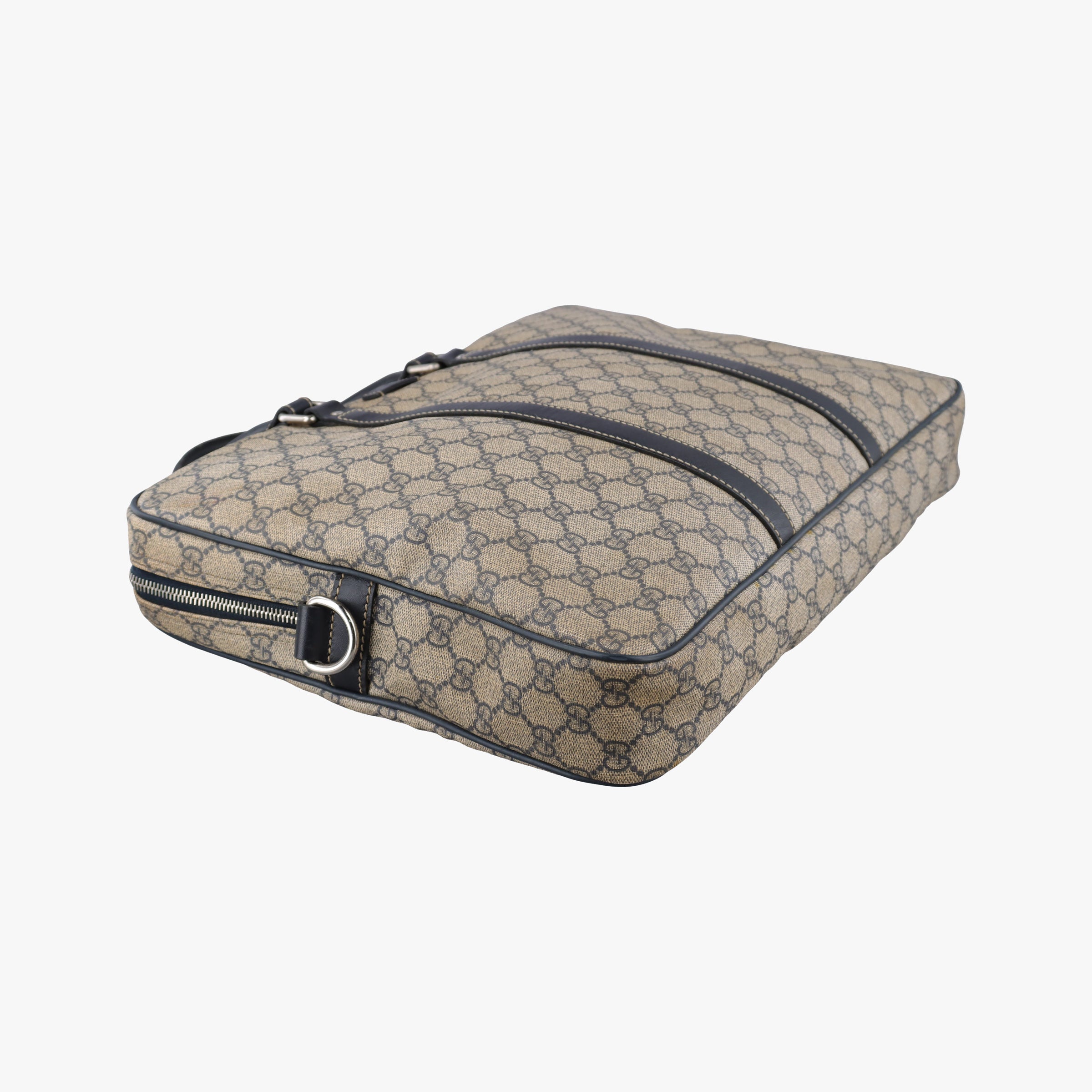 Vintage Gucci GG Supreme Briefcase Brown PVC coated canvasxLeather 201480 handbag | stylenewstar