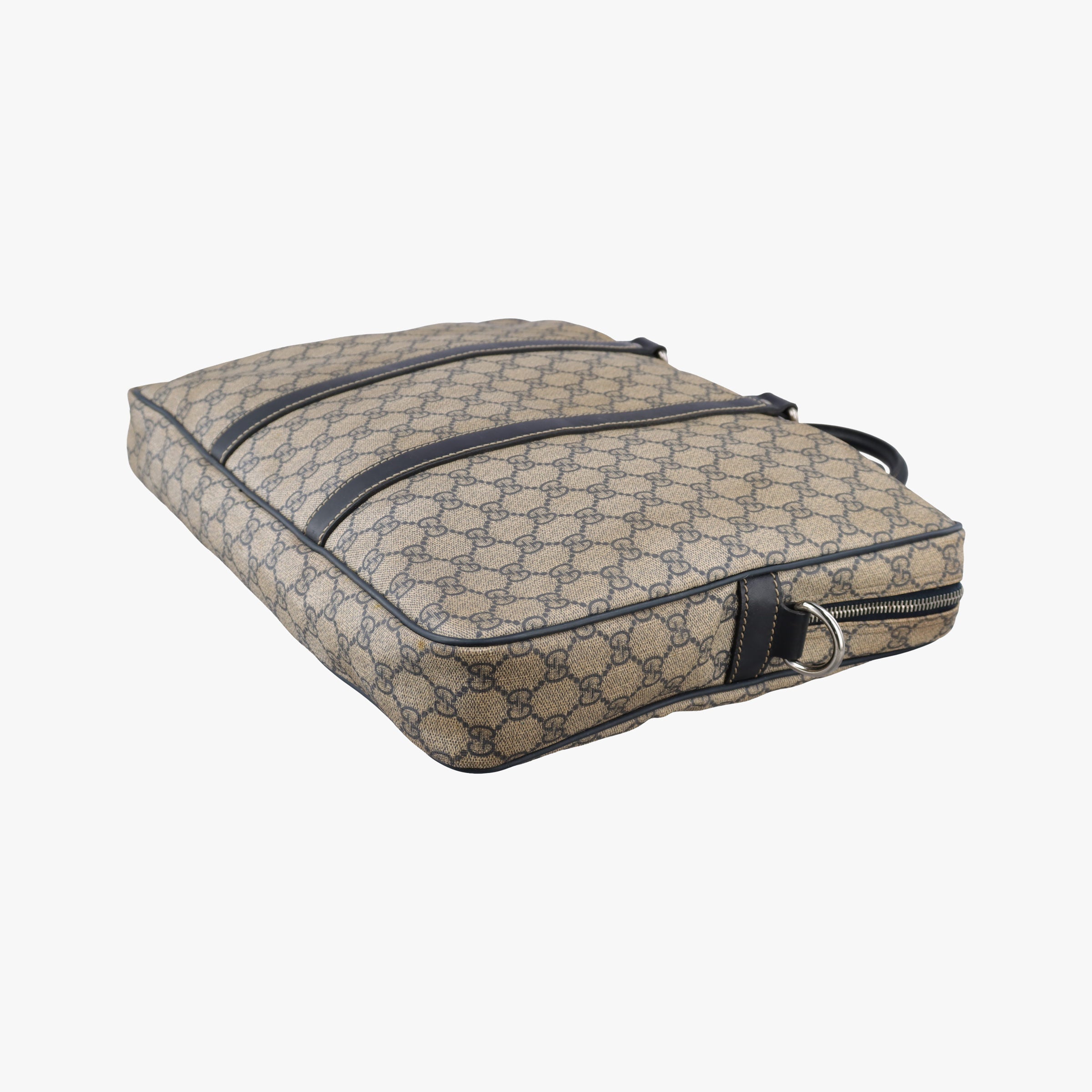Vintage Gucci GG Supreme Briefcase Brown PVC coated canvasxLeather 201480 handbag | stylenewstar