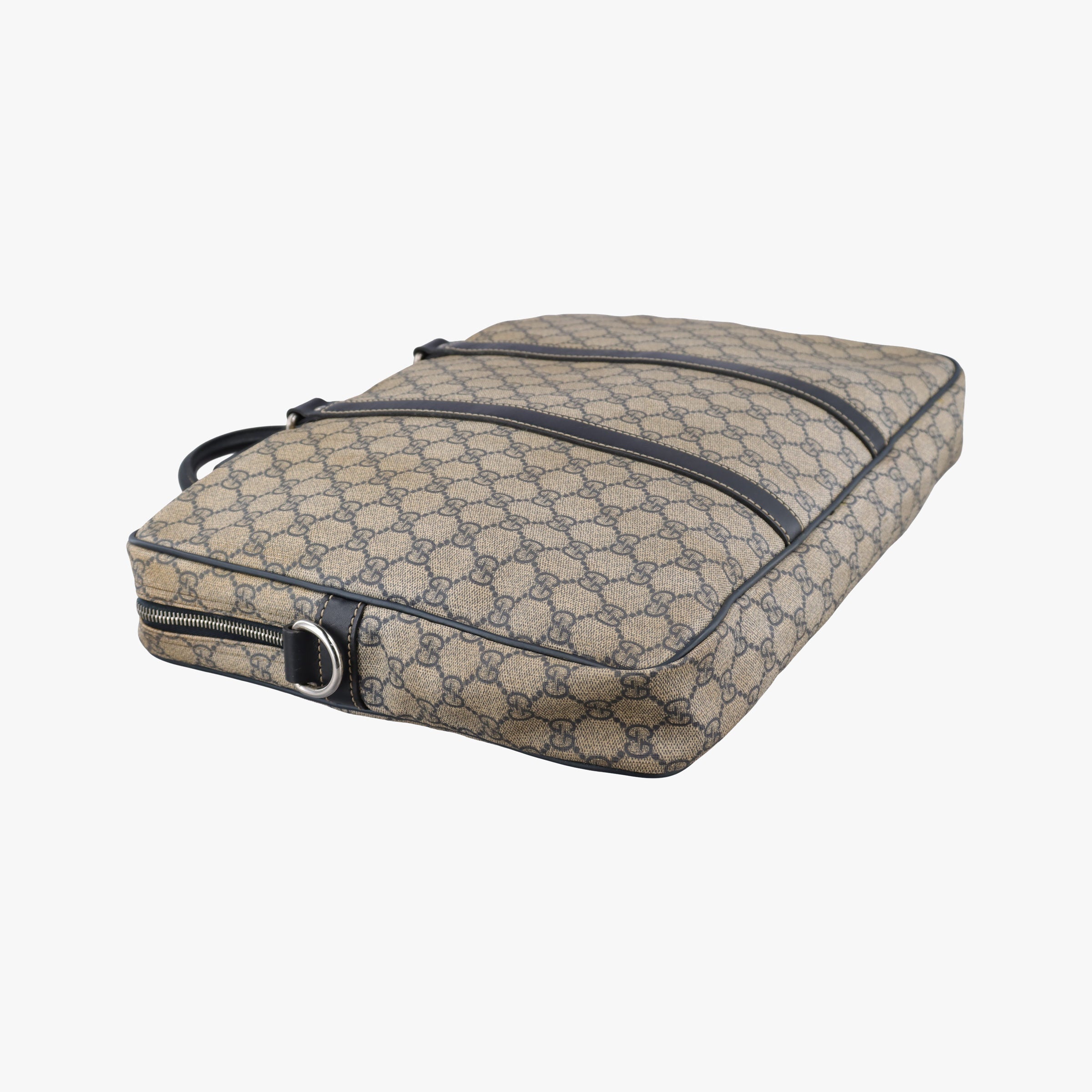 Vintage Gucci GG Supreme Briefcase Brown PVC coated canvasxLeather 201480 handbag | stylenewstar