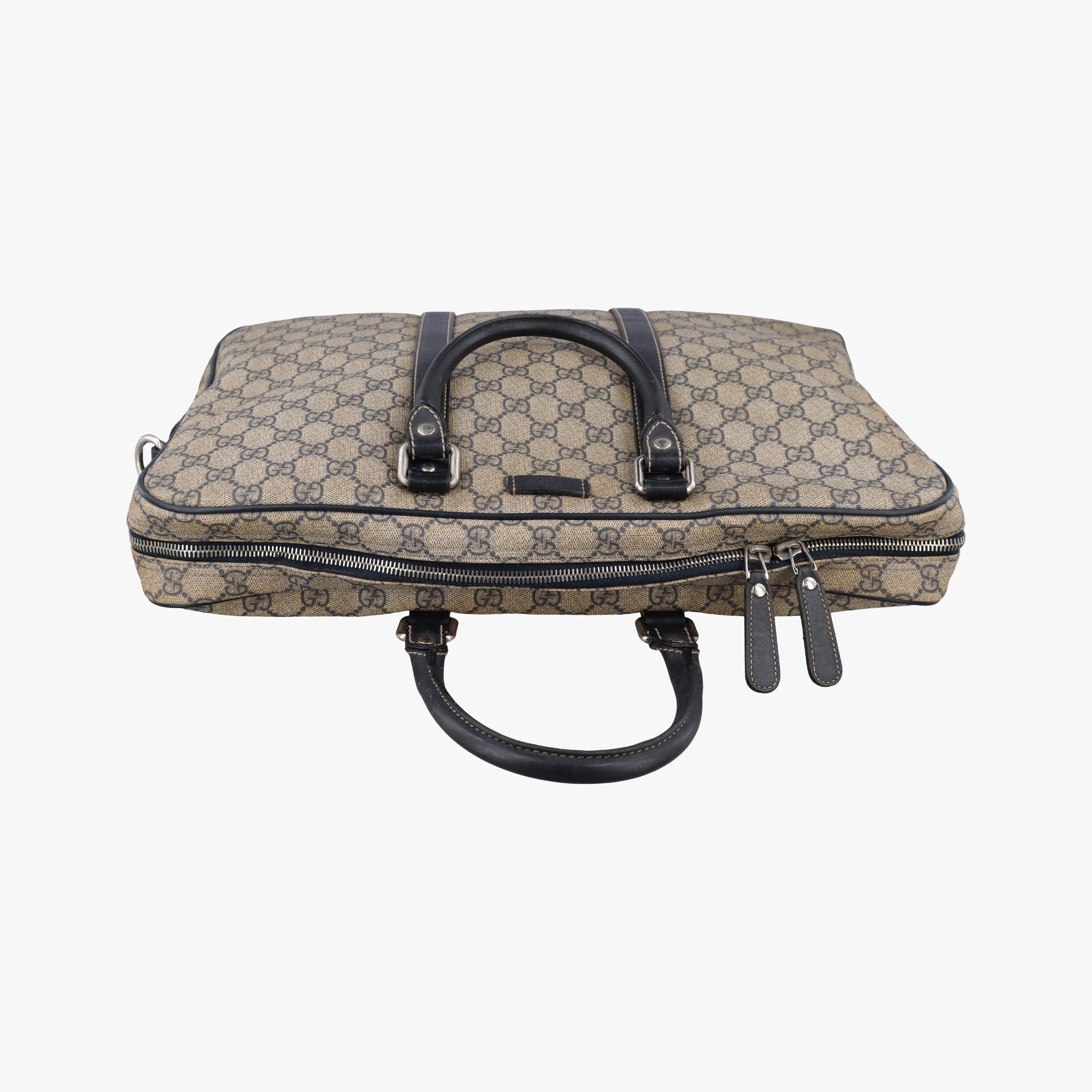 Vintage Gucci GG Supreme Briefcase Brown PVC coated canvasxLeather 201480 handbag | stylenewstar
