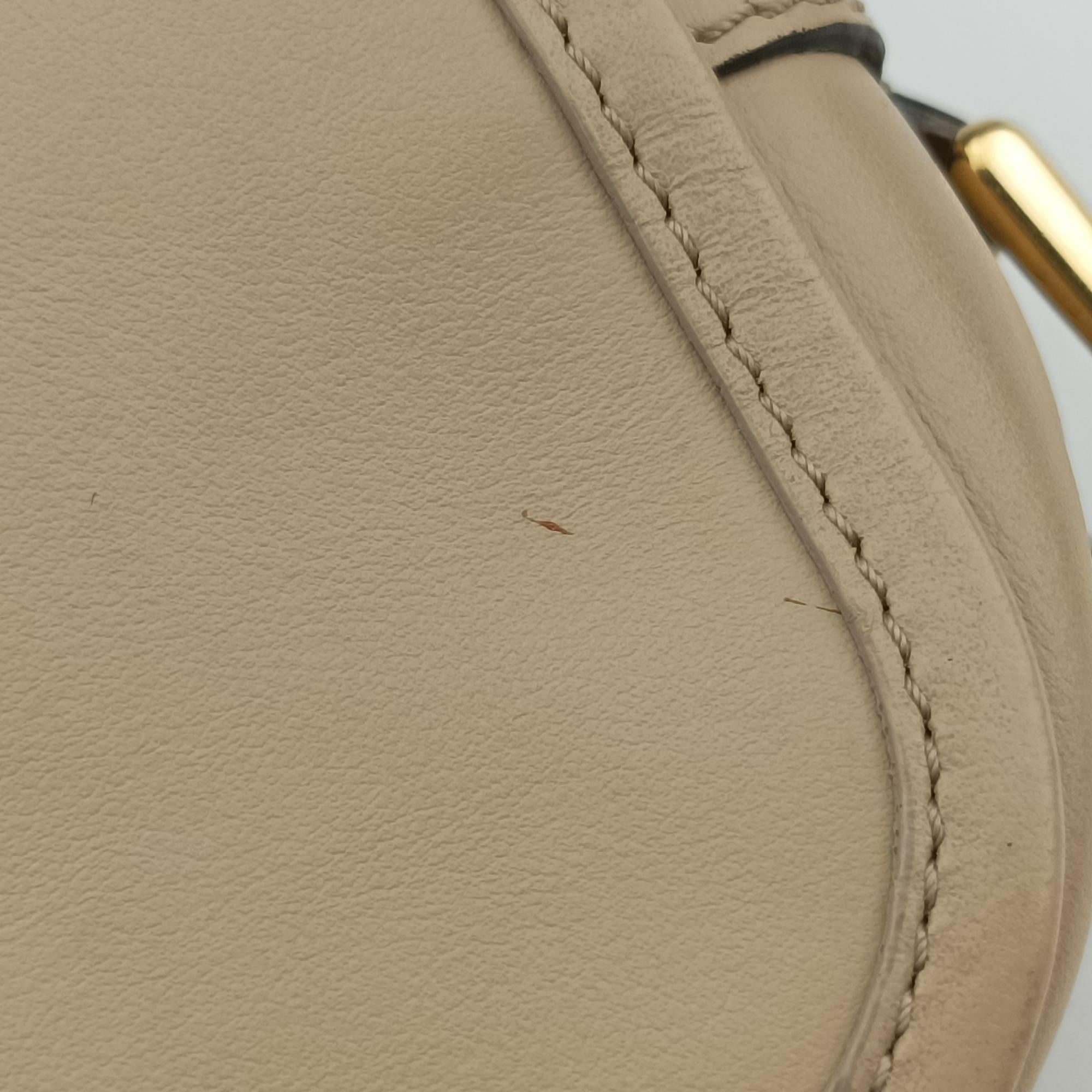 Pre-owned Fendi Cam Camera case Beige Leather 8BT287 shoulderbag | stylenewstar