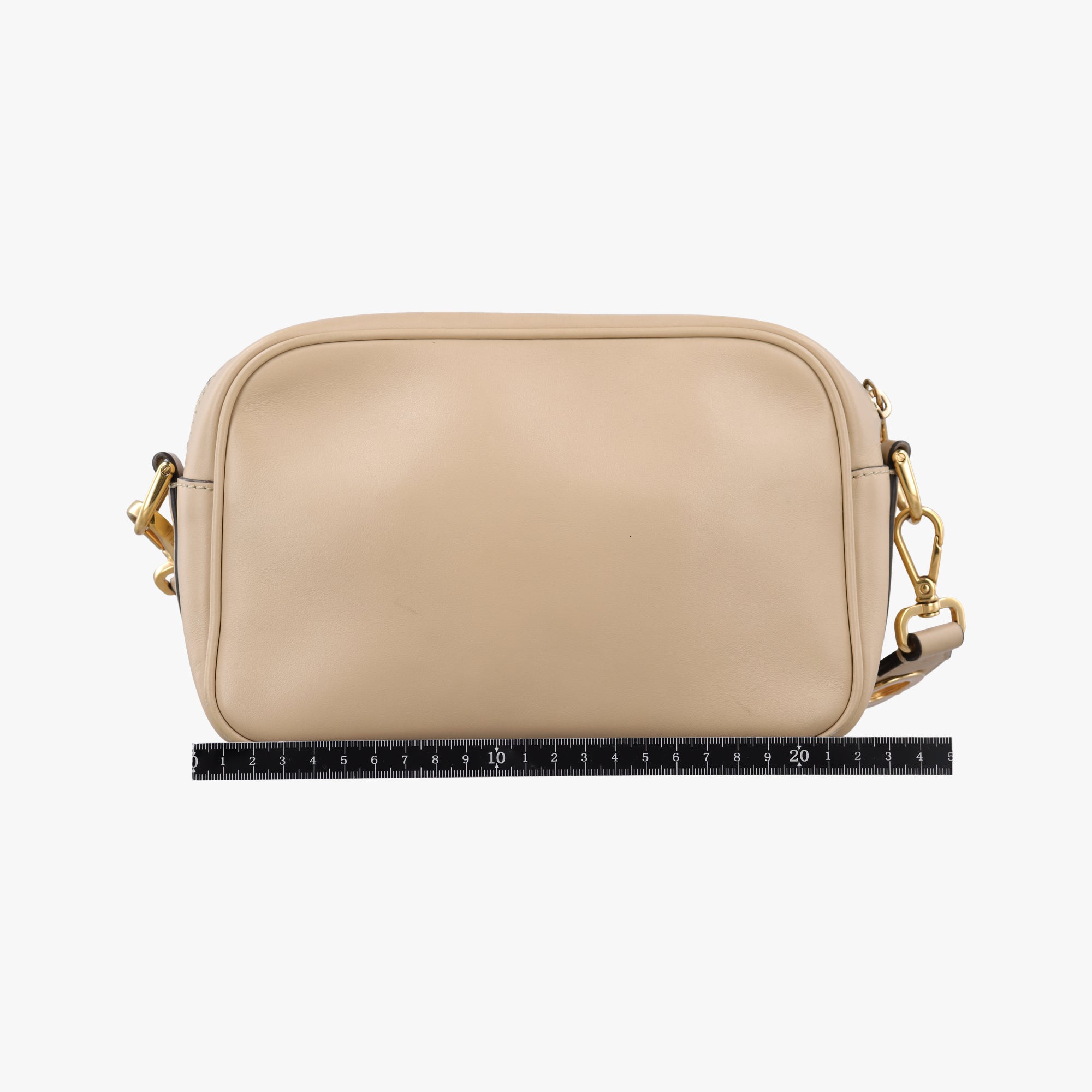 Pre-owned Fendi Cam Camera case Beige Leather 8BT287 shoulderbag | stylenewstar