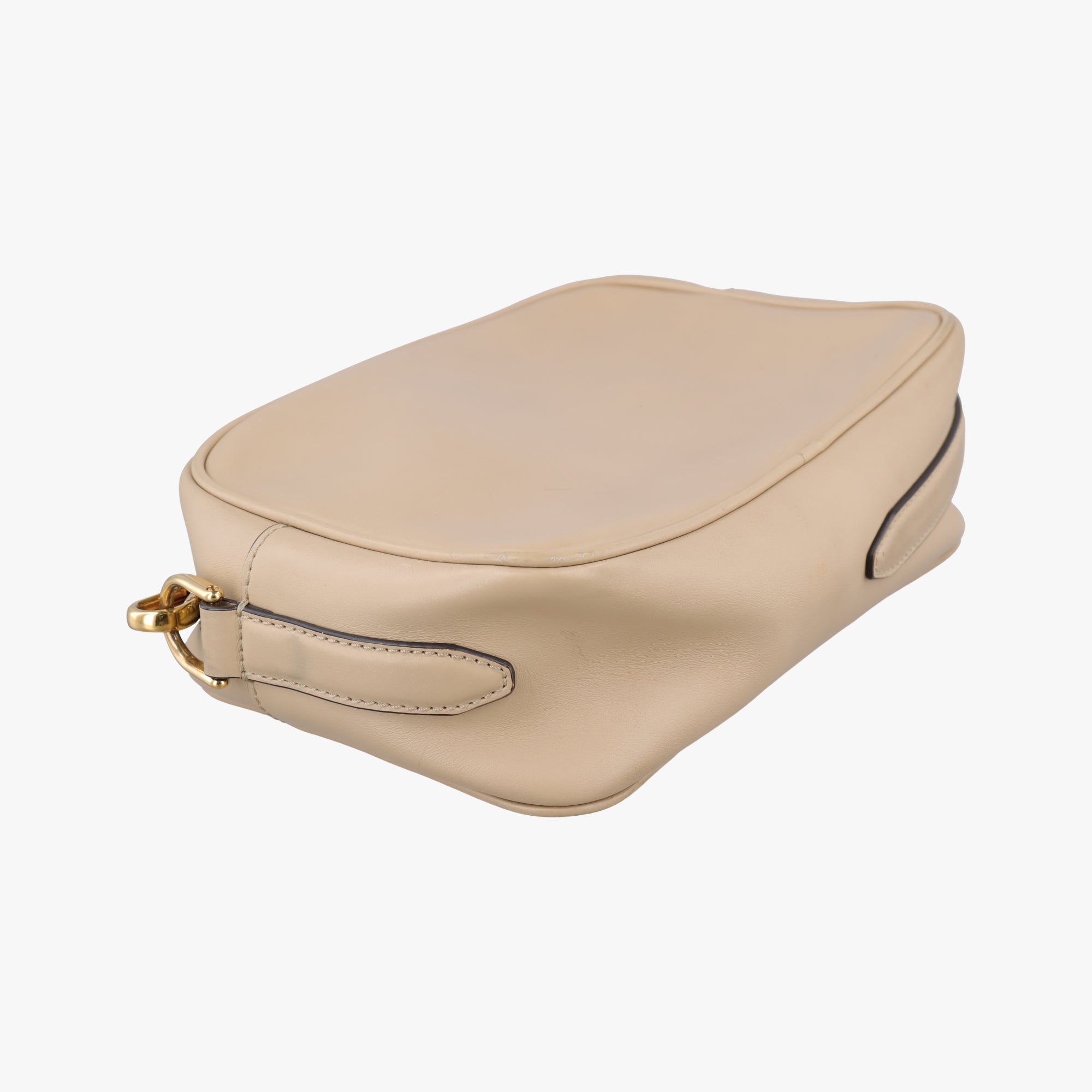 Pre-owned Fendi Cam Camera case Beige Leather 8BT287 shoulderbag | stylenewstar