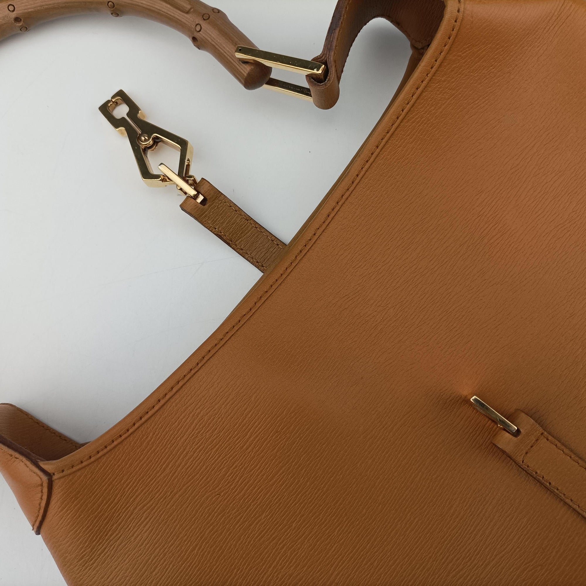 Pre-owned Gucci Bamboo Jackie Yellow Leather 001.40 shoulderbag | stylenewstar