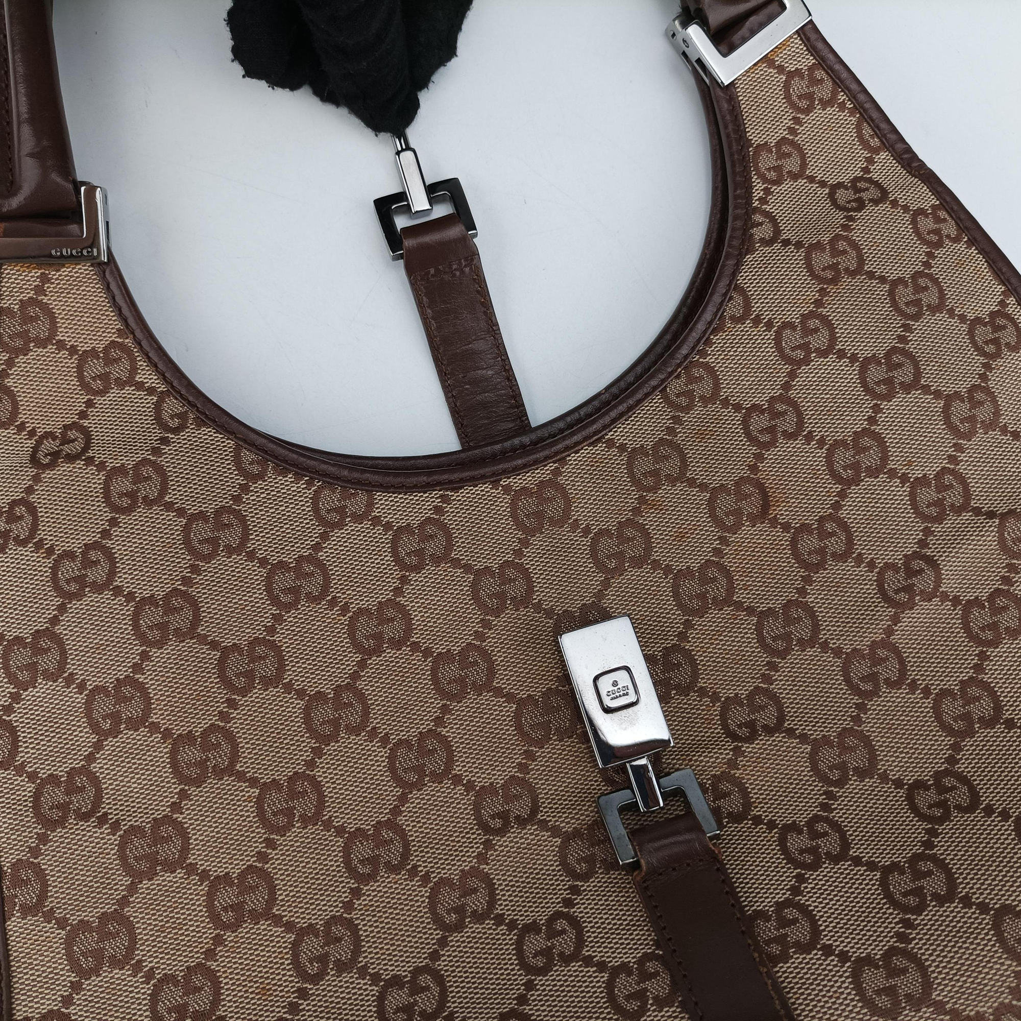 Pre-owned Gucci Jackie Brown canvas 002.10 shoulderbag | stylenewstar