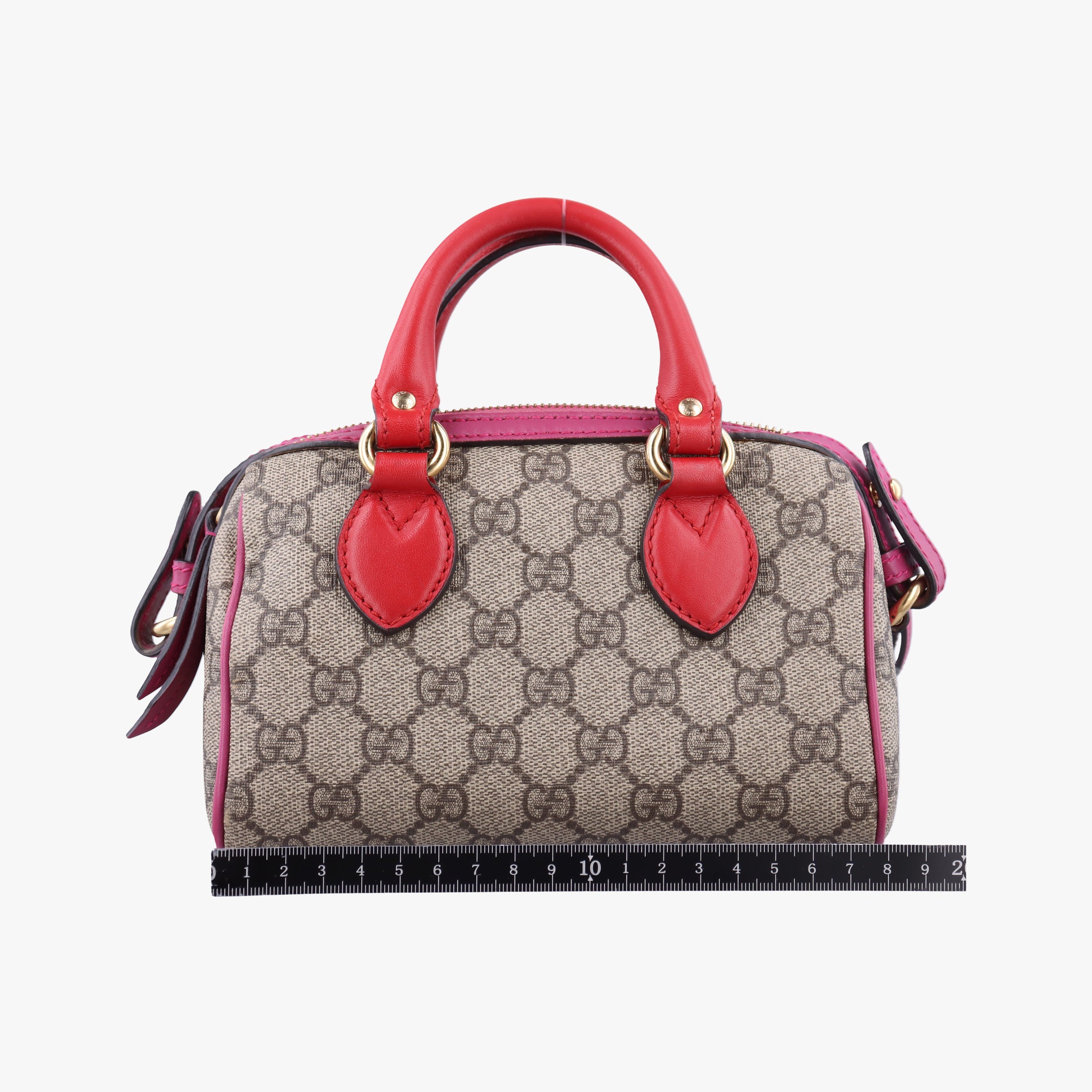 Secondhand Gucci GG SUPREME Beige x Red x Pink PVC coated canvas×leather 432123 shoulderbag | stylenewstar
