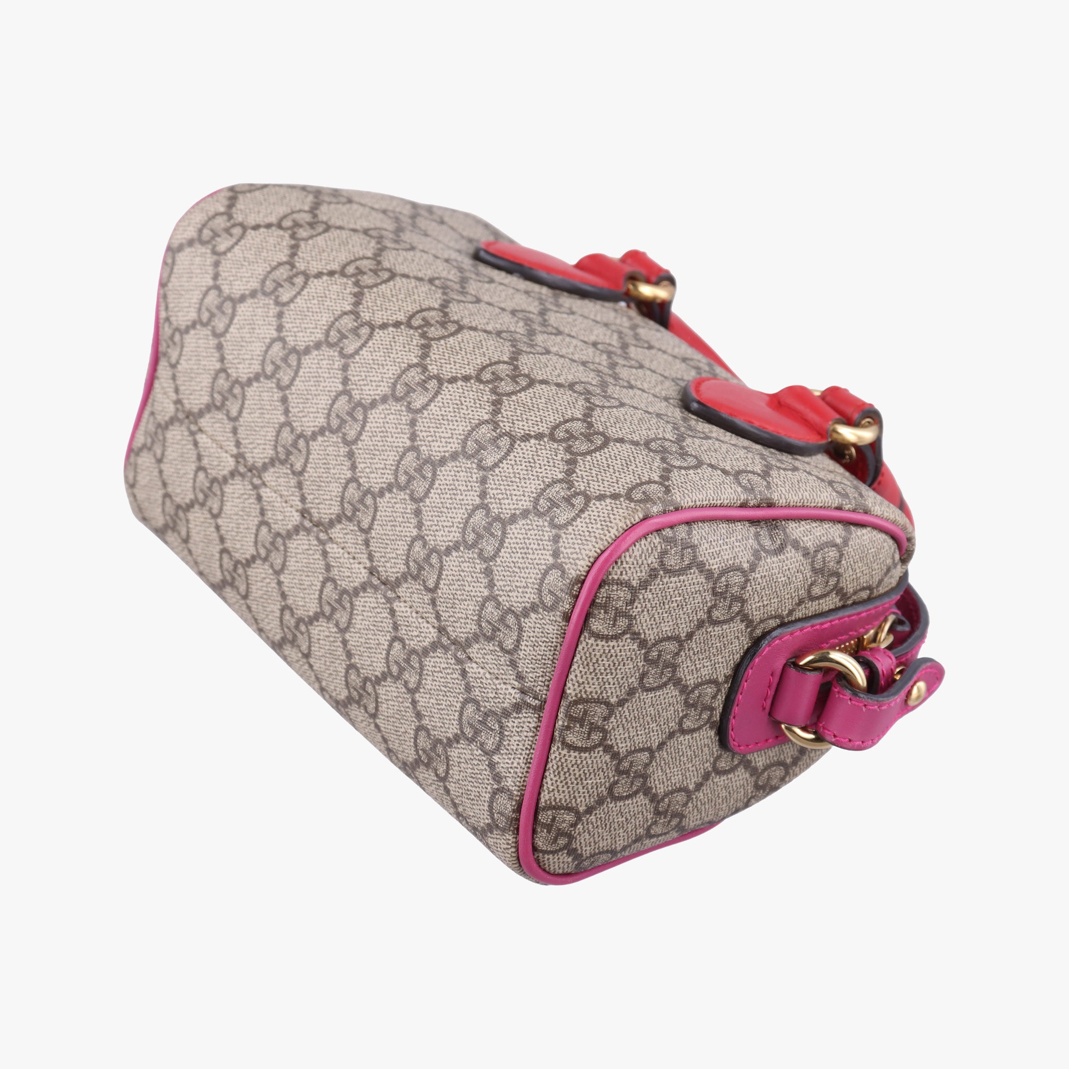 Secondhand Gucci GG SUPREME Beige x Red x Pink PVC coated canvas×leather 432123 shoulderbag | stylenewstar