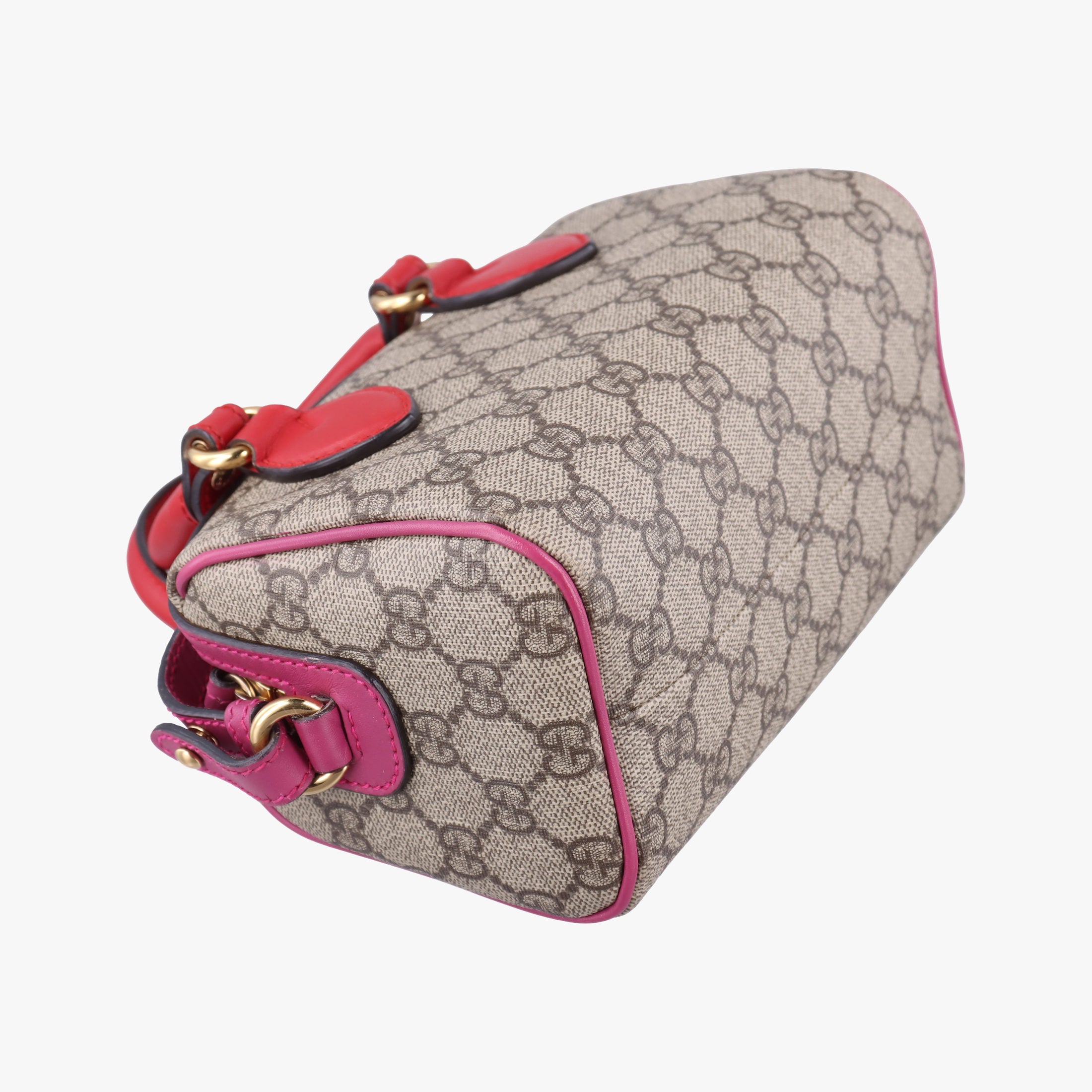 Secondhand Gucci GG SUPREME Beige x Red x Pink PVC coated canvas×leather 432123 shoulderbag | stylenewstar