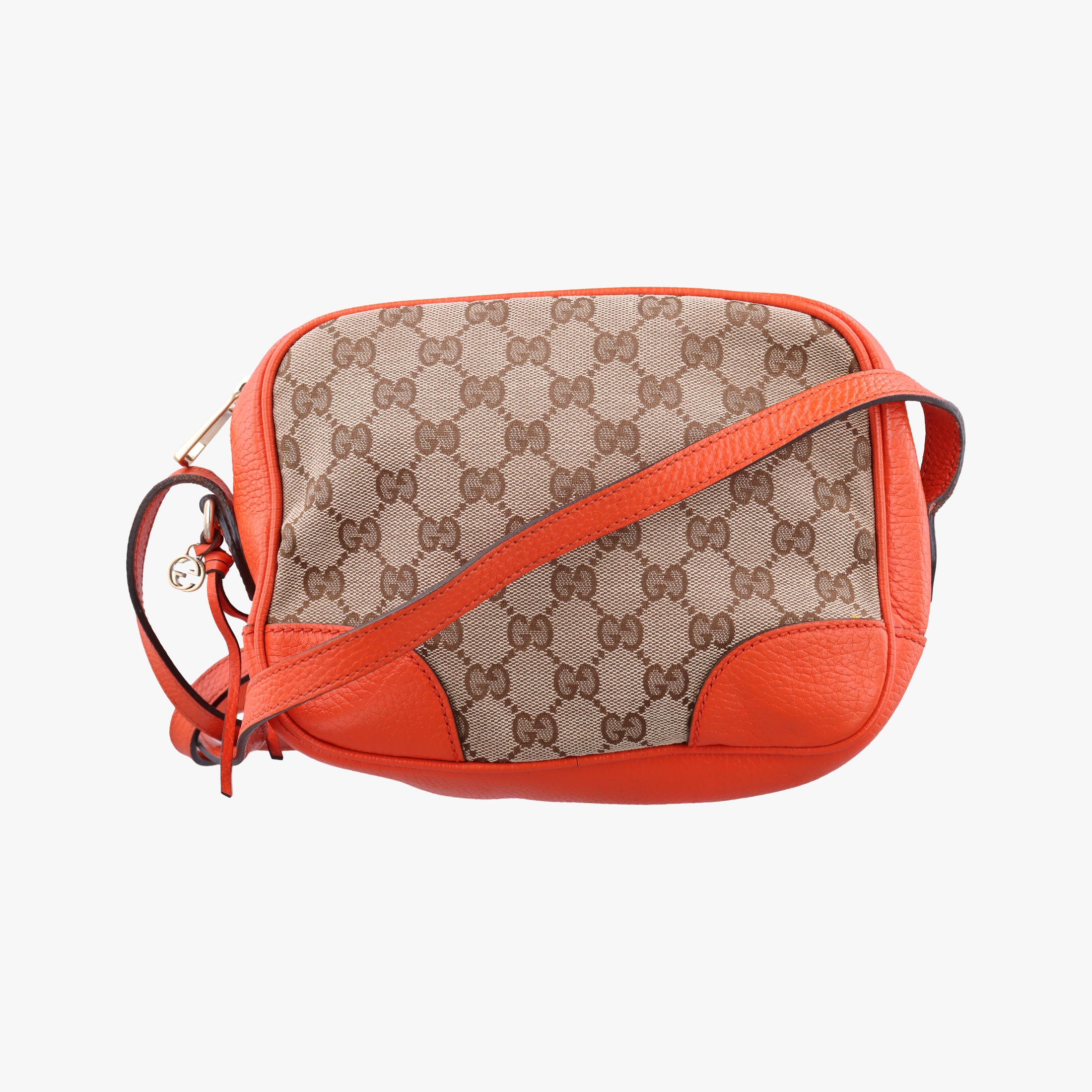 Pre-owned Gucci Bree Microguccissima beige×orange canvas×leather 449413 shoulderbag | stylenewstar