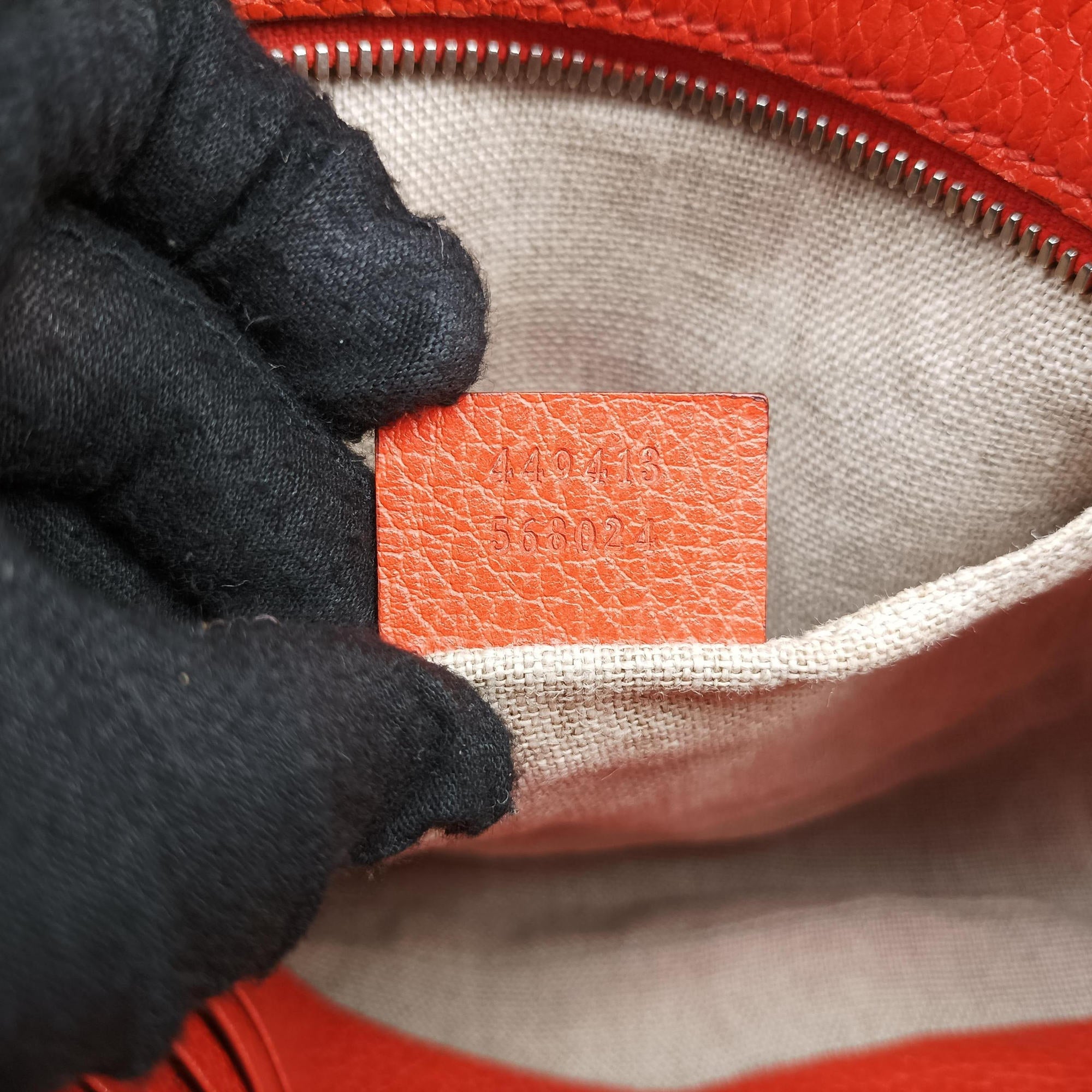 Pre-owned Gucci Bree Microguccissima beige×orange canvas×leather 449413 shoulderbag | stylenewstar