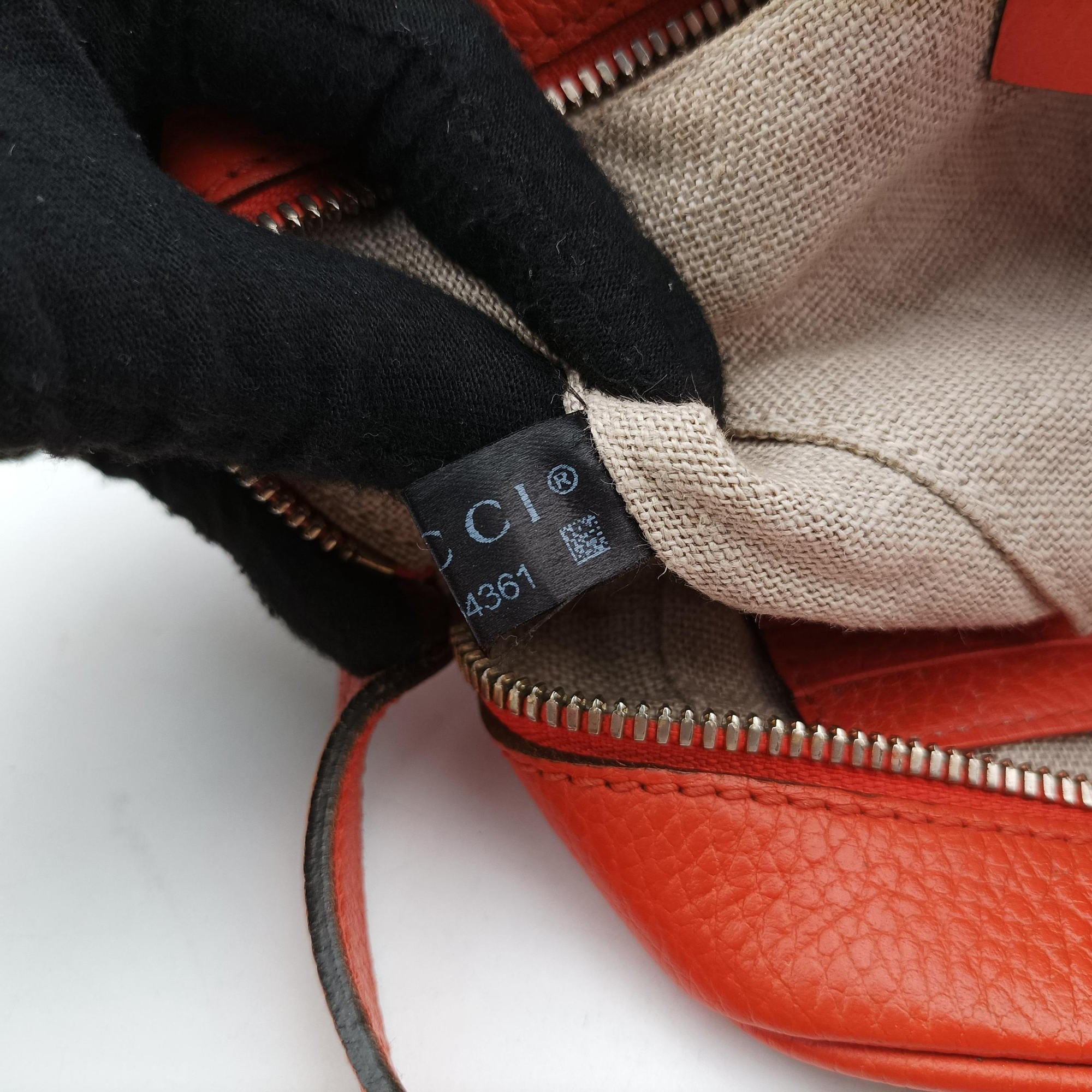 Pre-owned Gucci Bree Microguccissima beige×orange canvas×leather 449413 shoulderbag | stylenewstar