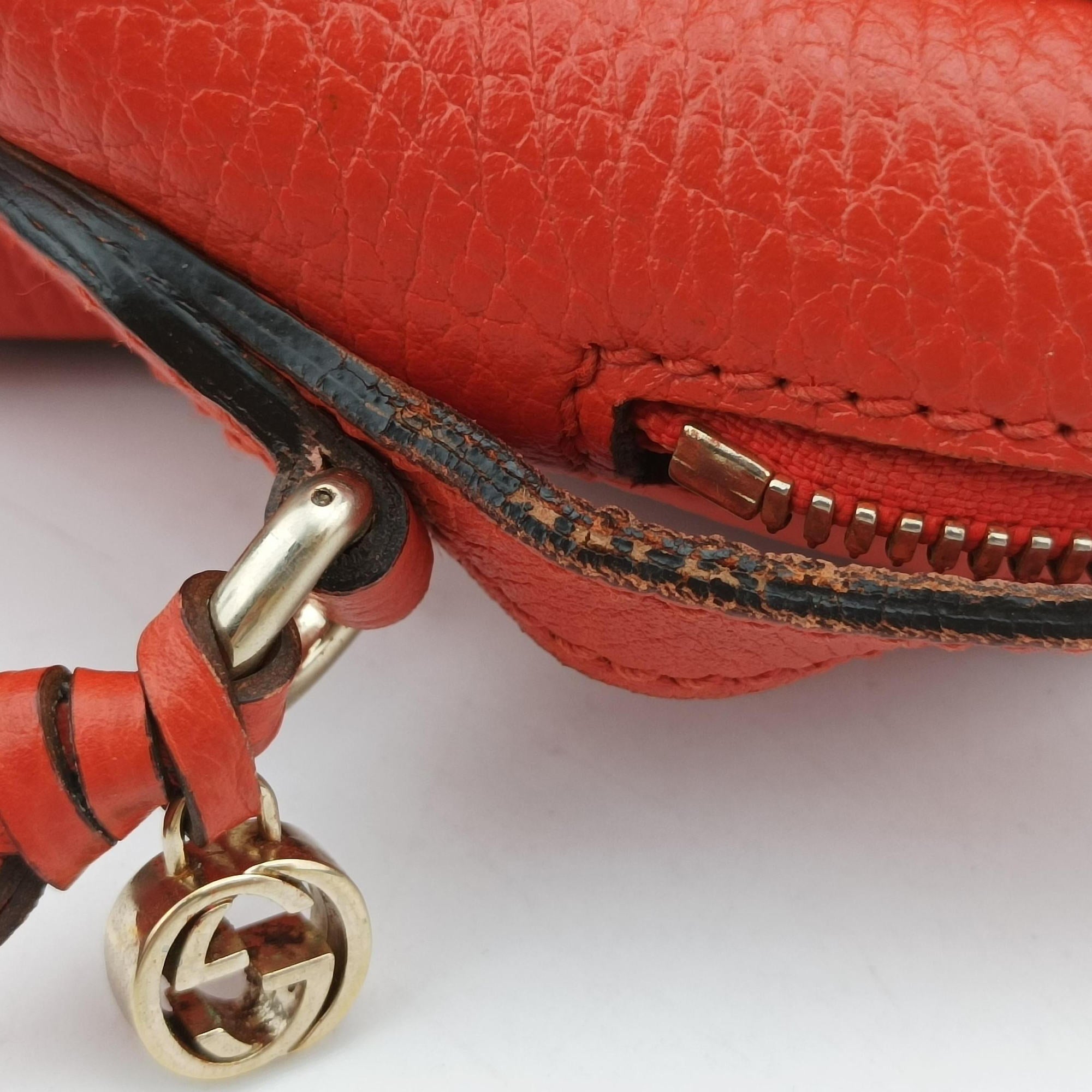 Pre-owned Gucci Bree Microguccissima beige×orange canvas×leather 449413 shoulderbag | stylenewstar