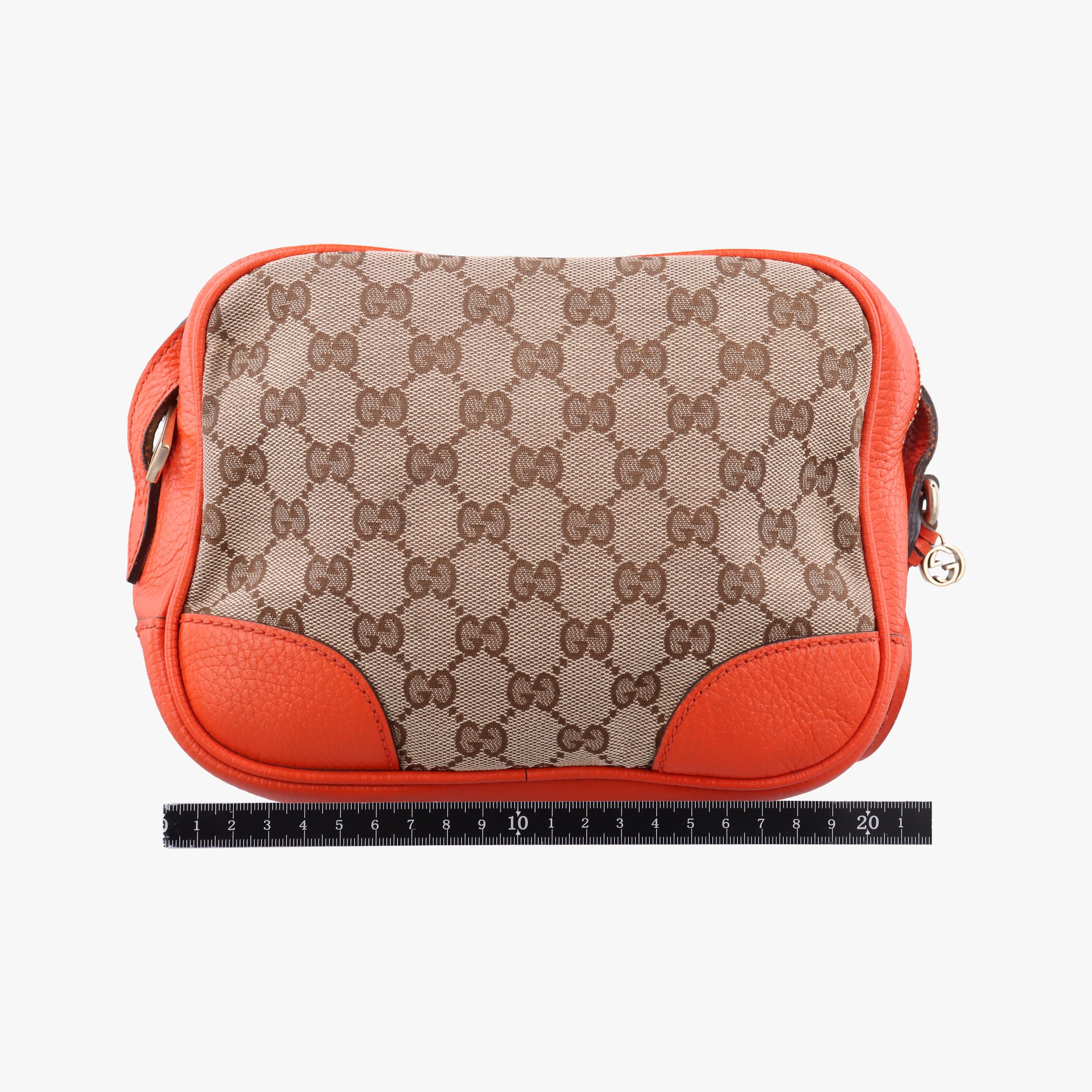 Pre-owned Gucci Bree Microguccissima beige×orange canvas×leather 449413 shoulderbag | stylenewstar
